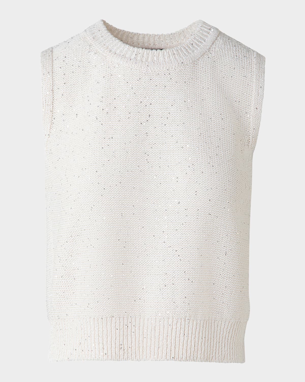 AKRIS MICRO SEQUINED KNIT SLEEVELESS SWEATER 
