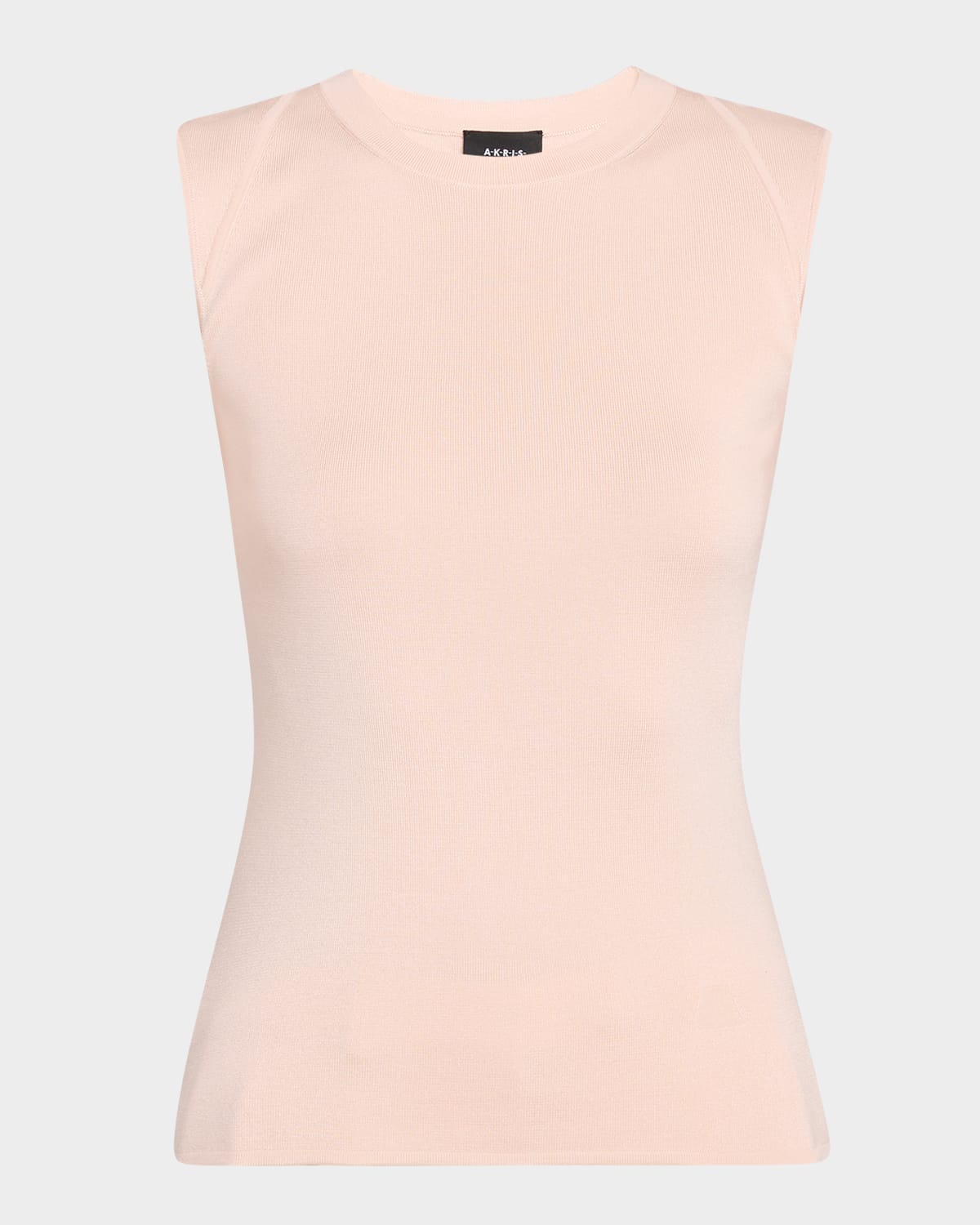 Akris Sleeveless Fitted Silk Stretch Knit Top In Seashell