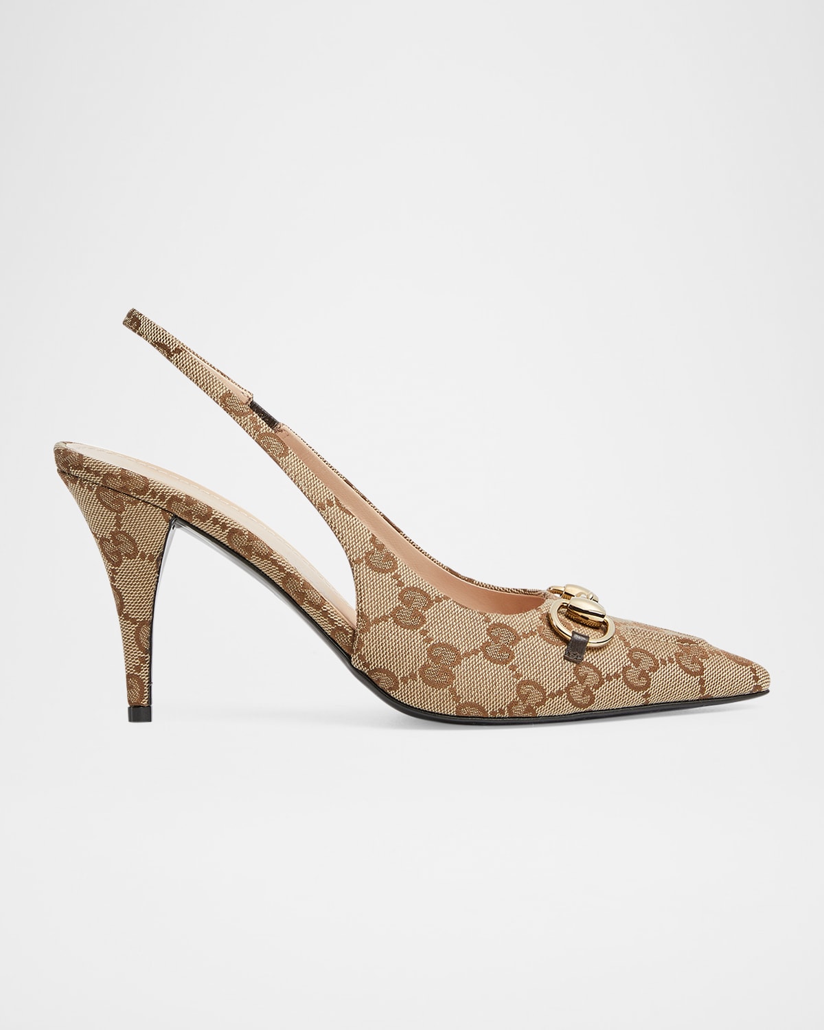 Gucci Erin GG Canvas Bit Slingback Pumps