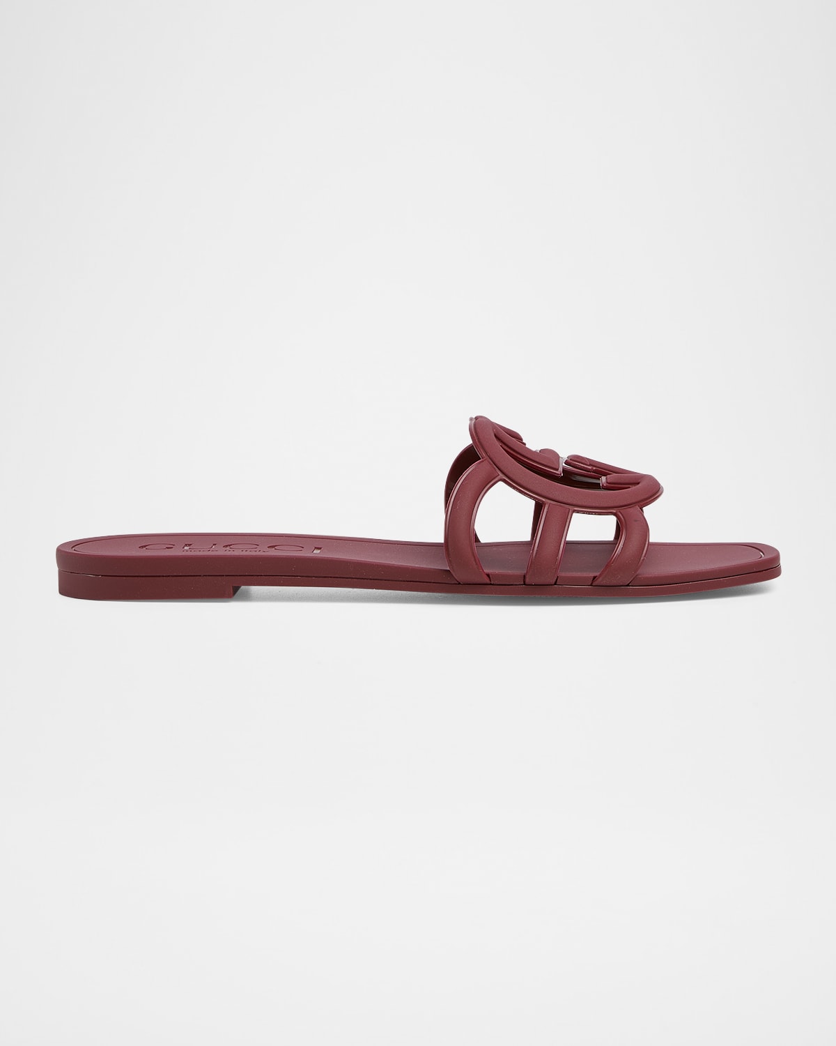Gucci Palma Gg Rubber Flat Slide Sandals