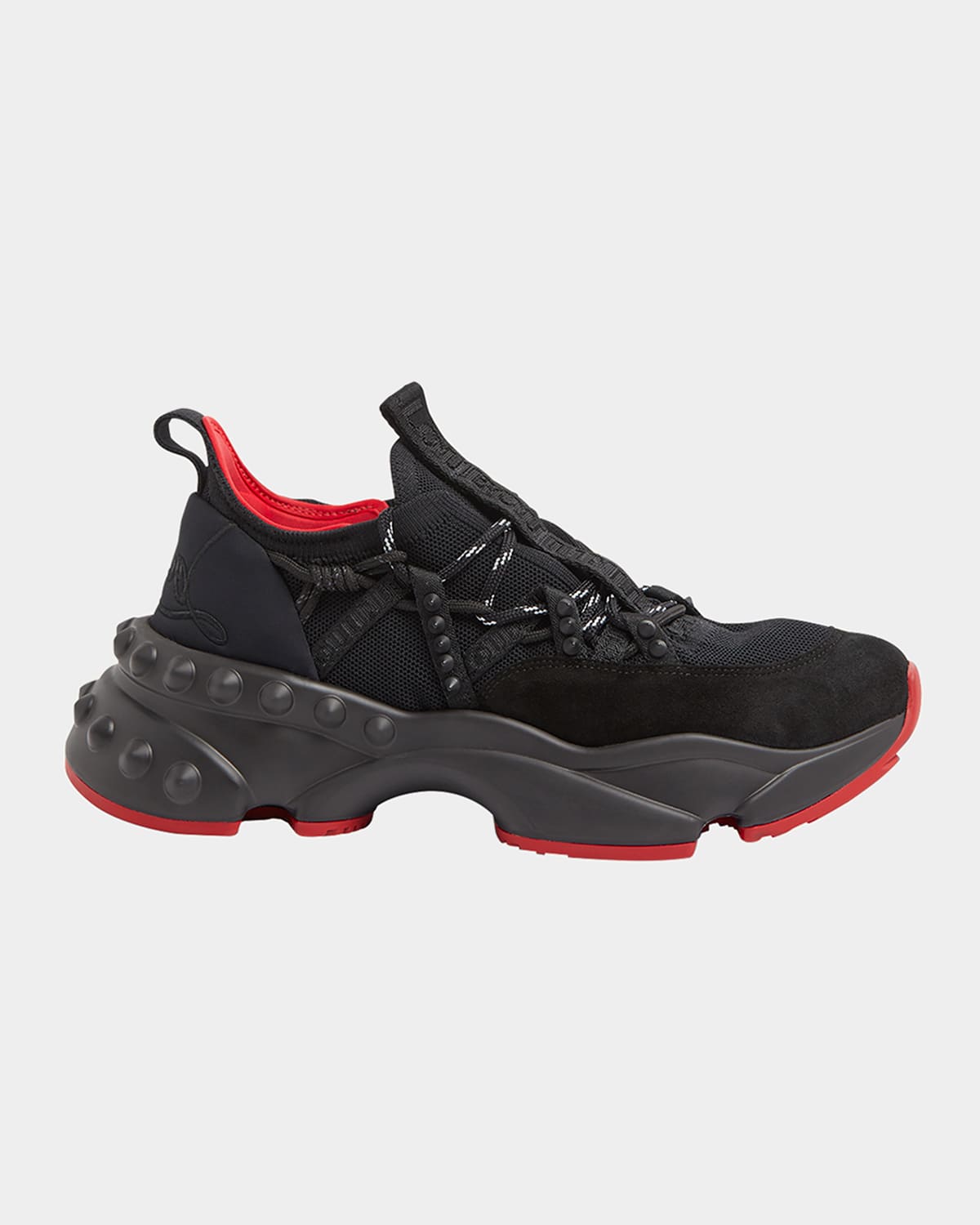 Christian Louboutin Rocknrun Mesh Low-top Trainers In Black