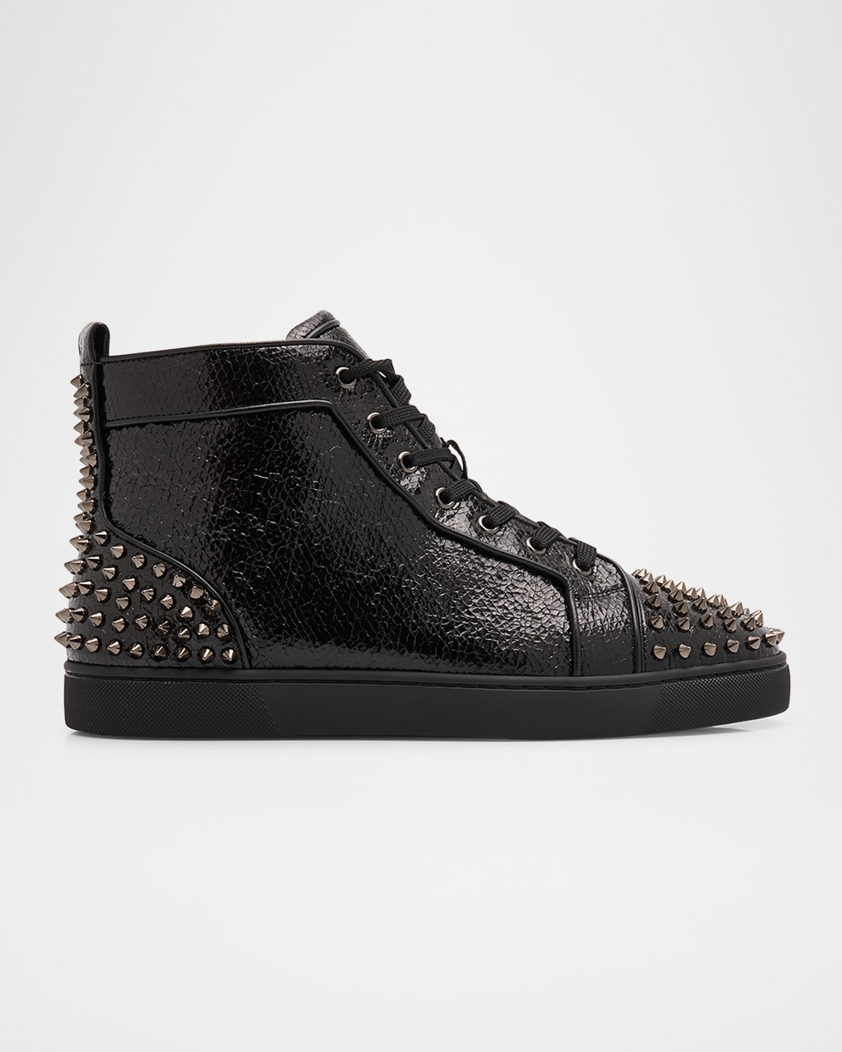 CHRISTIAN LOUBOUTIN MEN'S LOU SPIKES 2 LEATHER HIGH-TOP SNEAKERS 