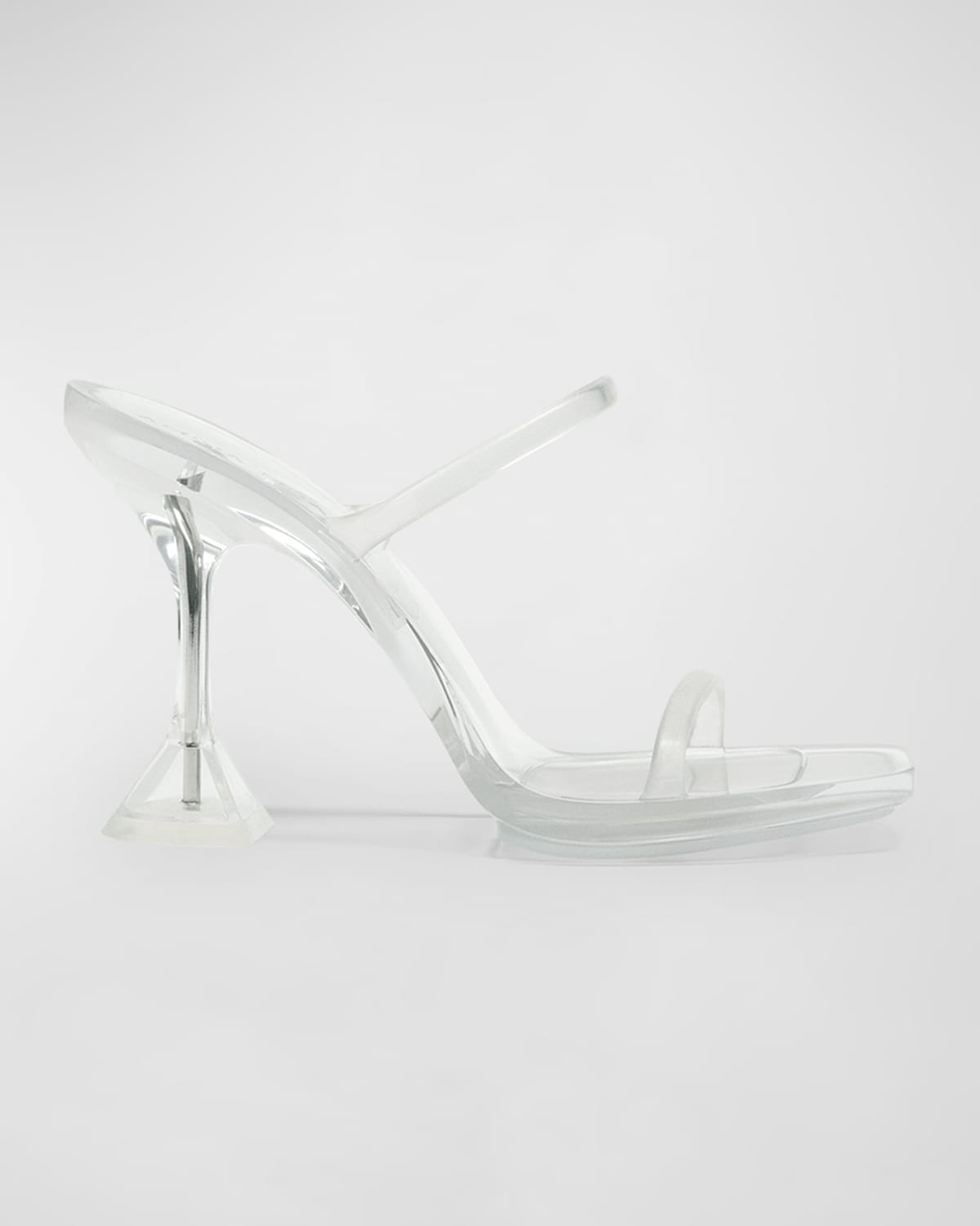 Amina Muaddi Brito Clear Mule Stiletto Sandals In Pvc Transparent