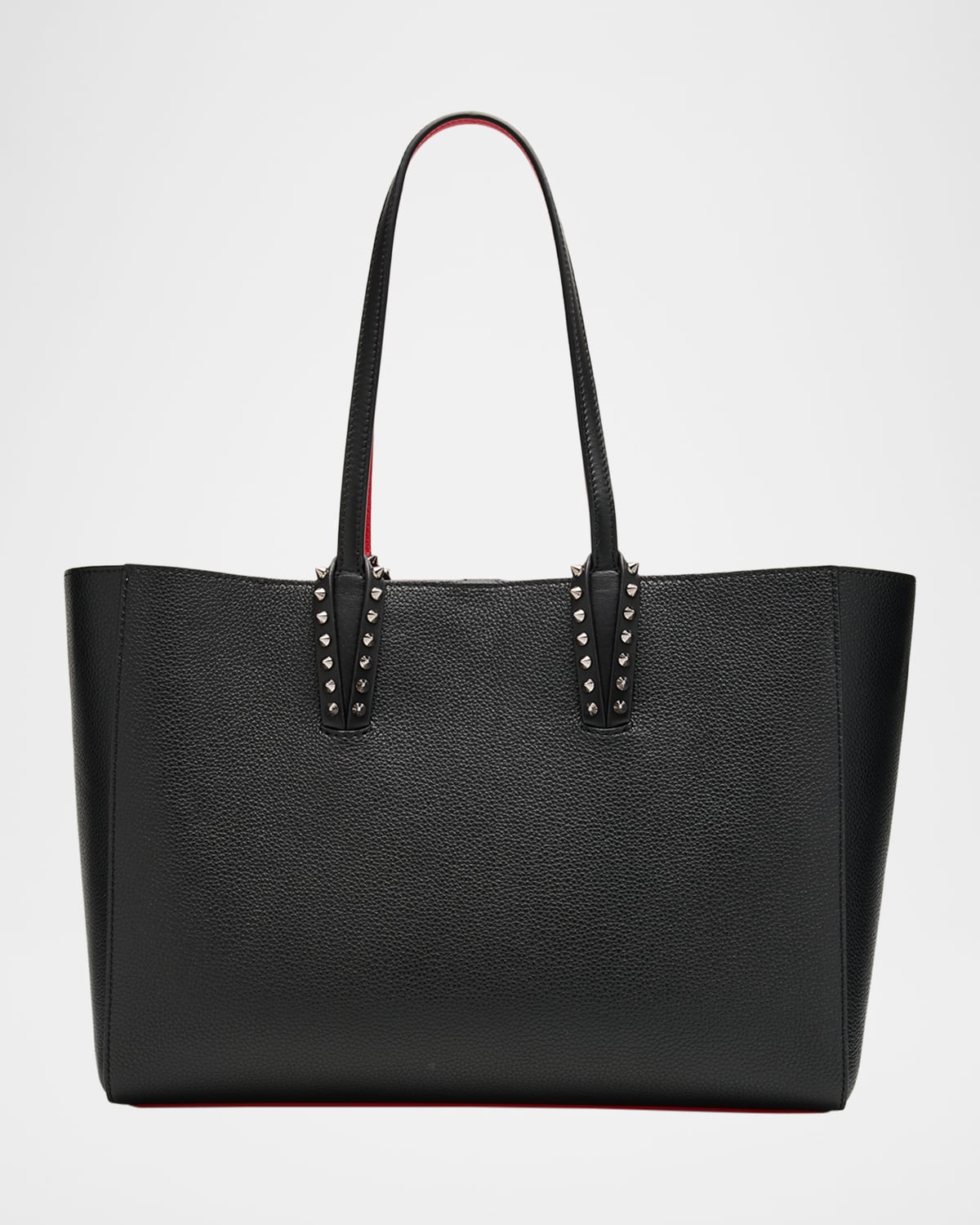 Christian Louboutin Cabata Soft Small Tote Bag In Grained Leather In Black