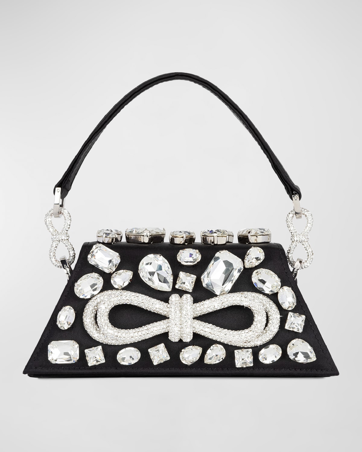 Samantha Bow Embellished Satin Crossbody Bag