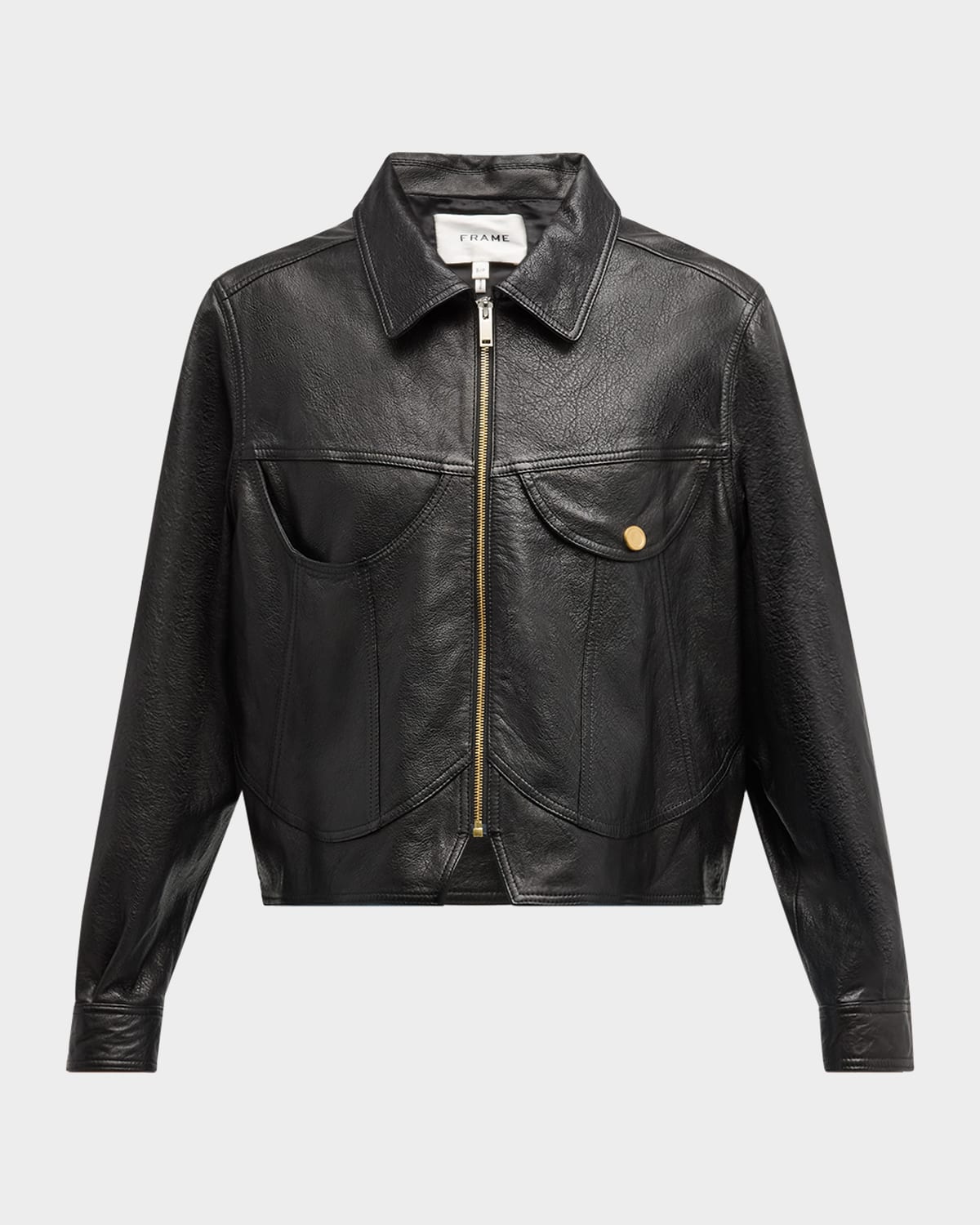 Frame Leather Heart Jacket In Black