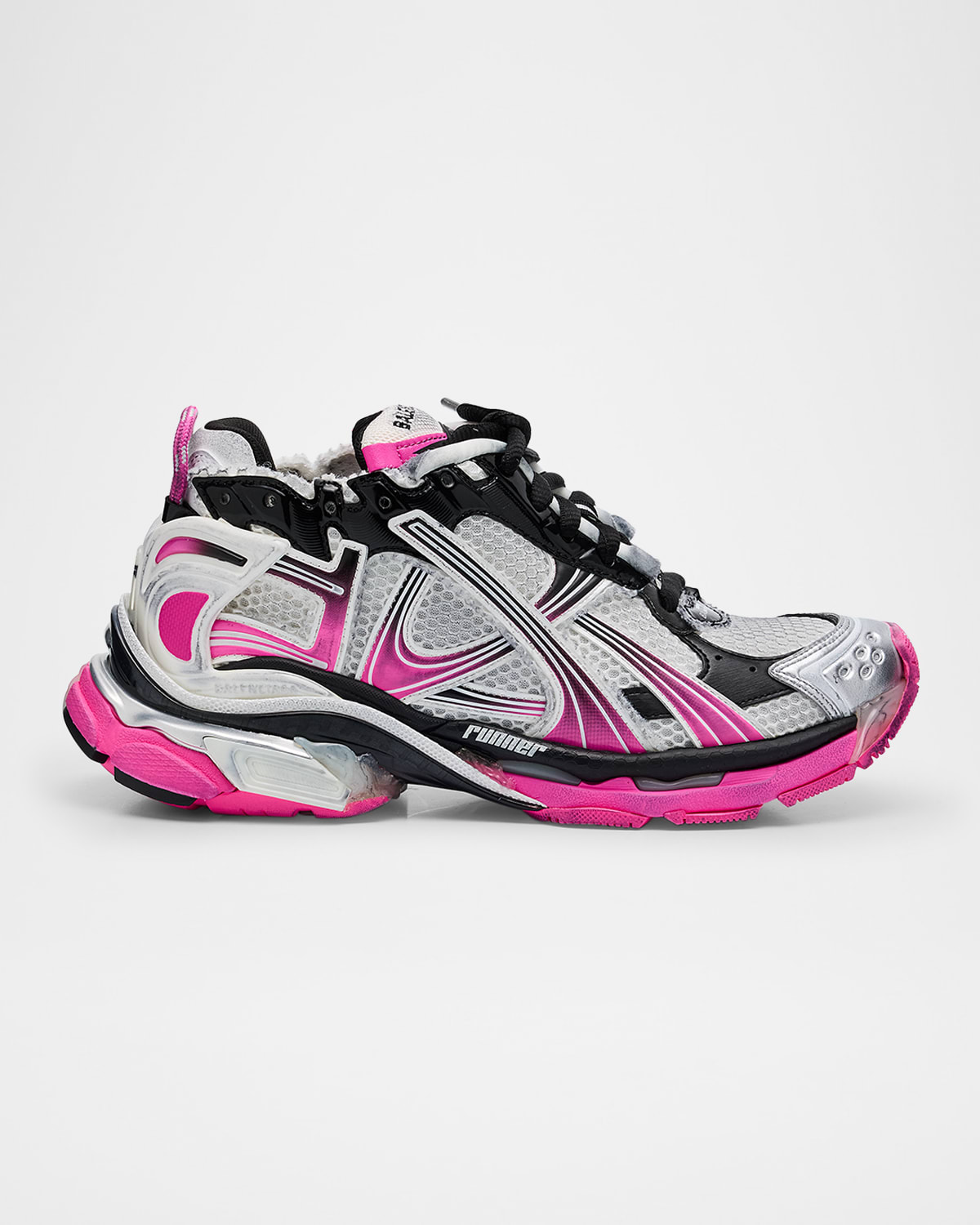 Balenciaga Runner Sneakers In 9155 White/pink/black