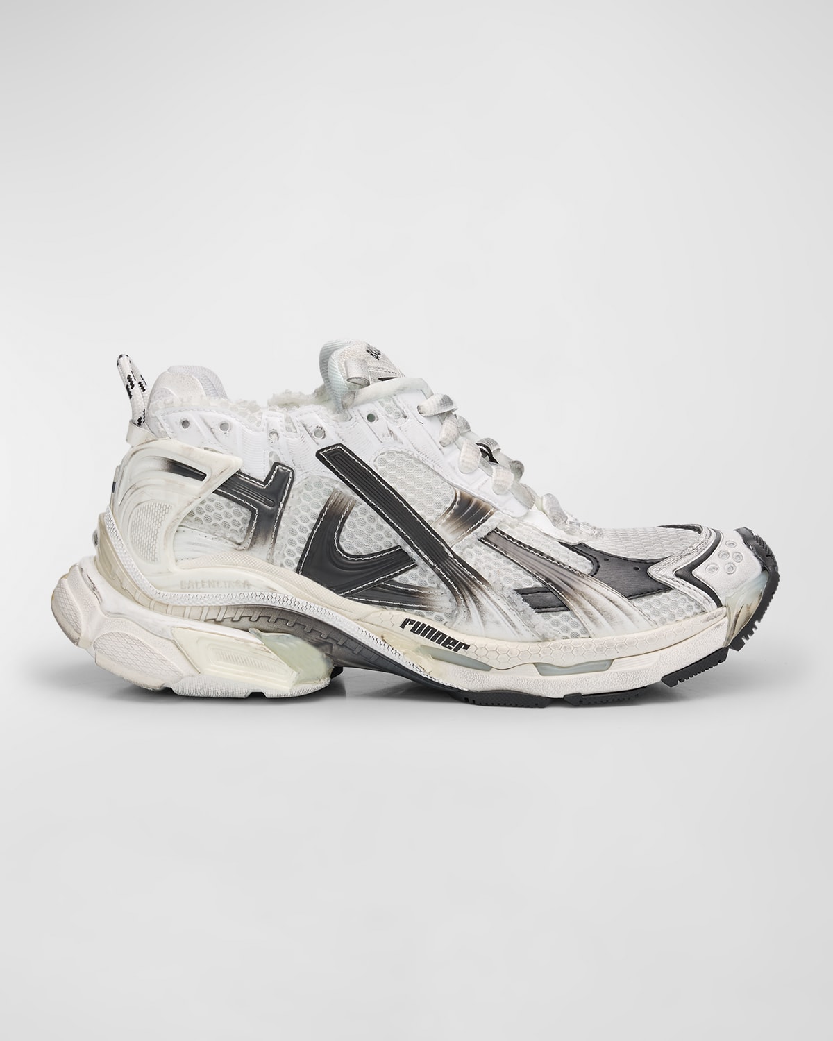 Shop Balenciaga Runner Gradient Sneakers In 9010 White/black