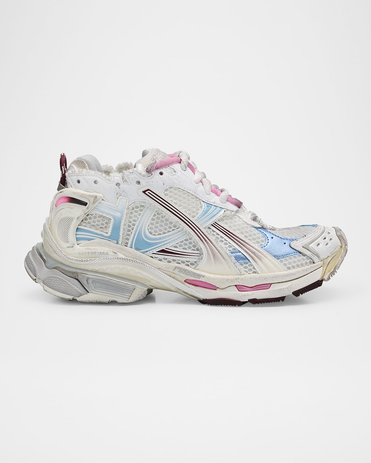 Balenciaga Sneaker Runner White Blue Pink Brown In 9245 Whit/brn/blu/pnk/gry