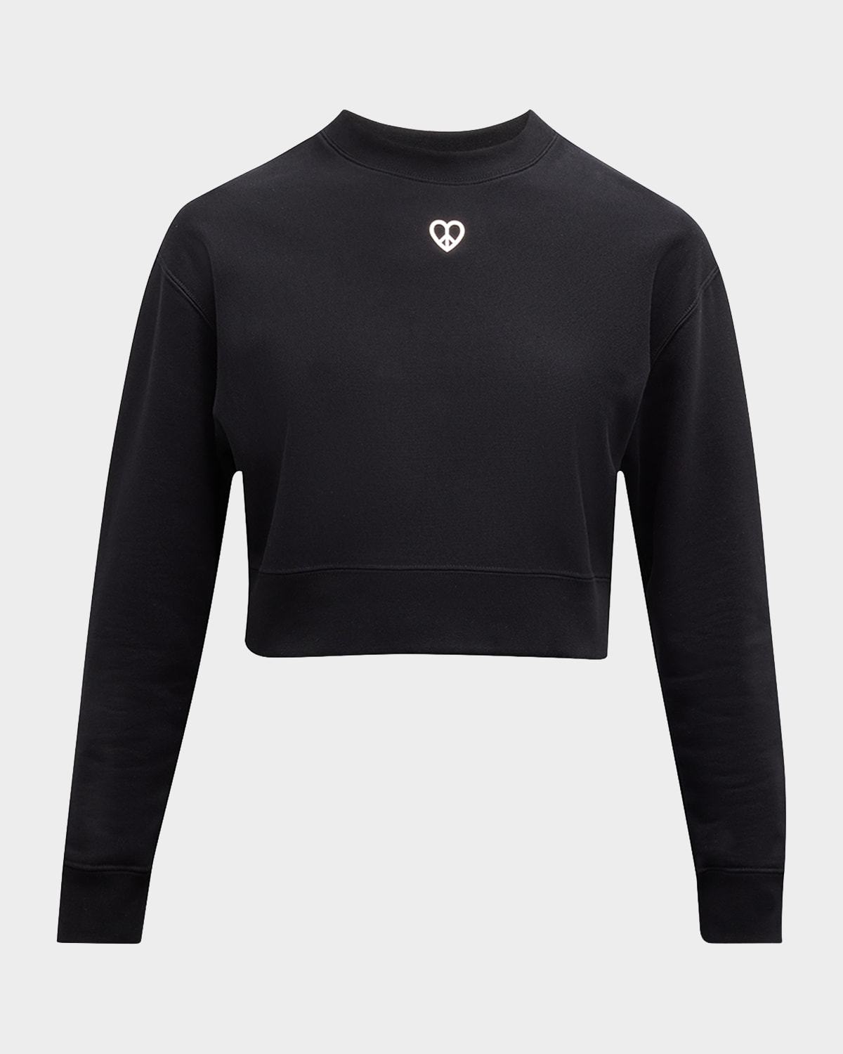 Moschino Jeans Cropped Crewneck Pullover In Black