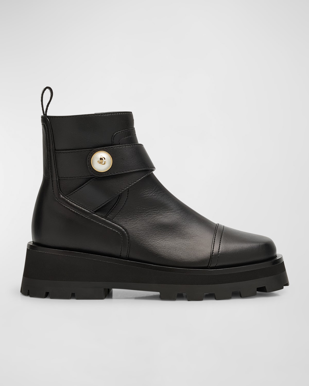Jimmy Choo Meena Leather Ankle Boots In Black