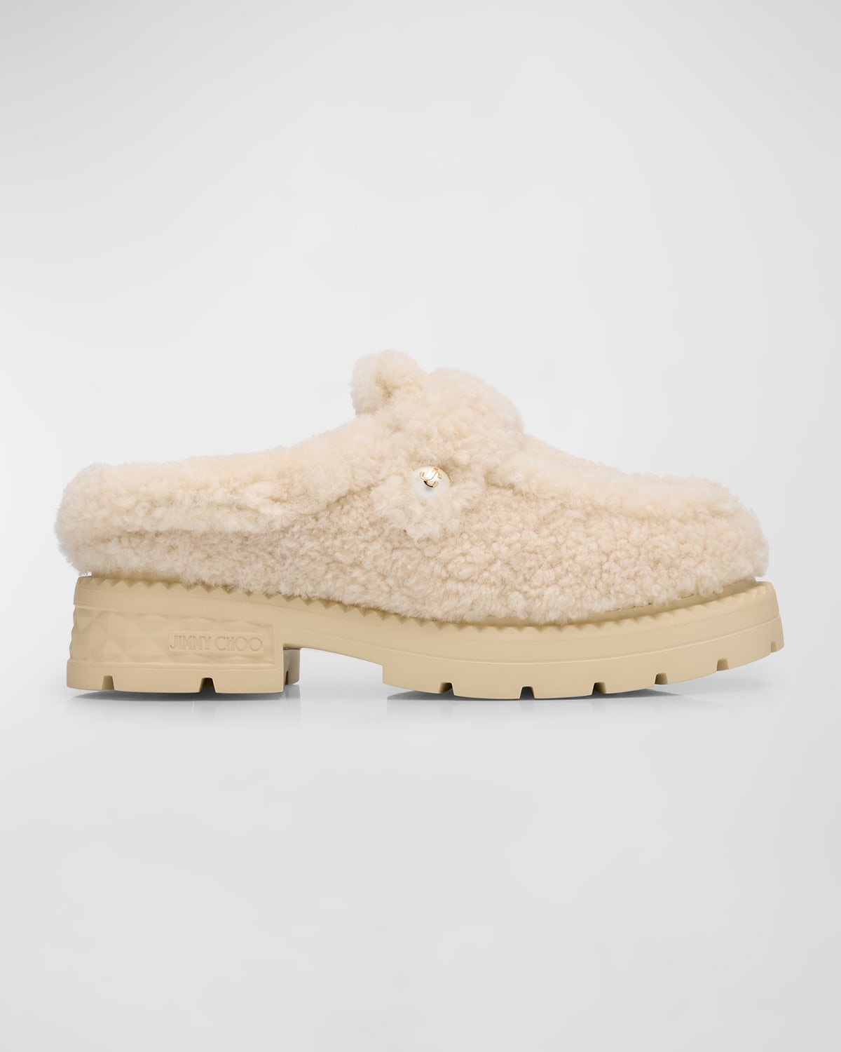Jimmy Choo Shea Shearling Mules In Natural