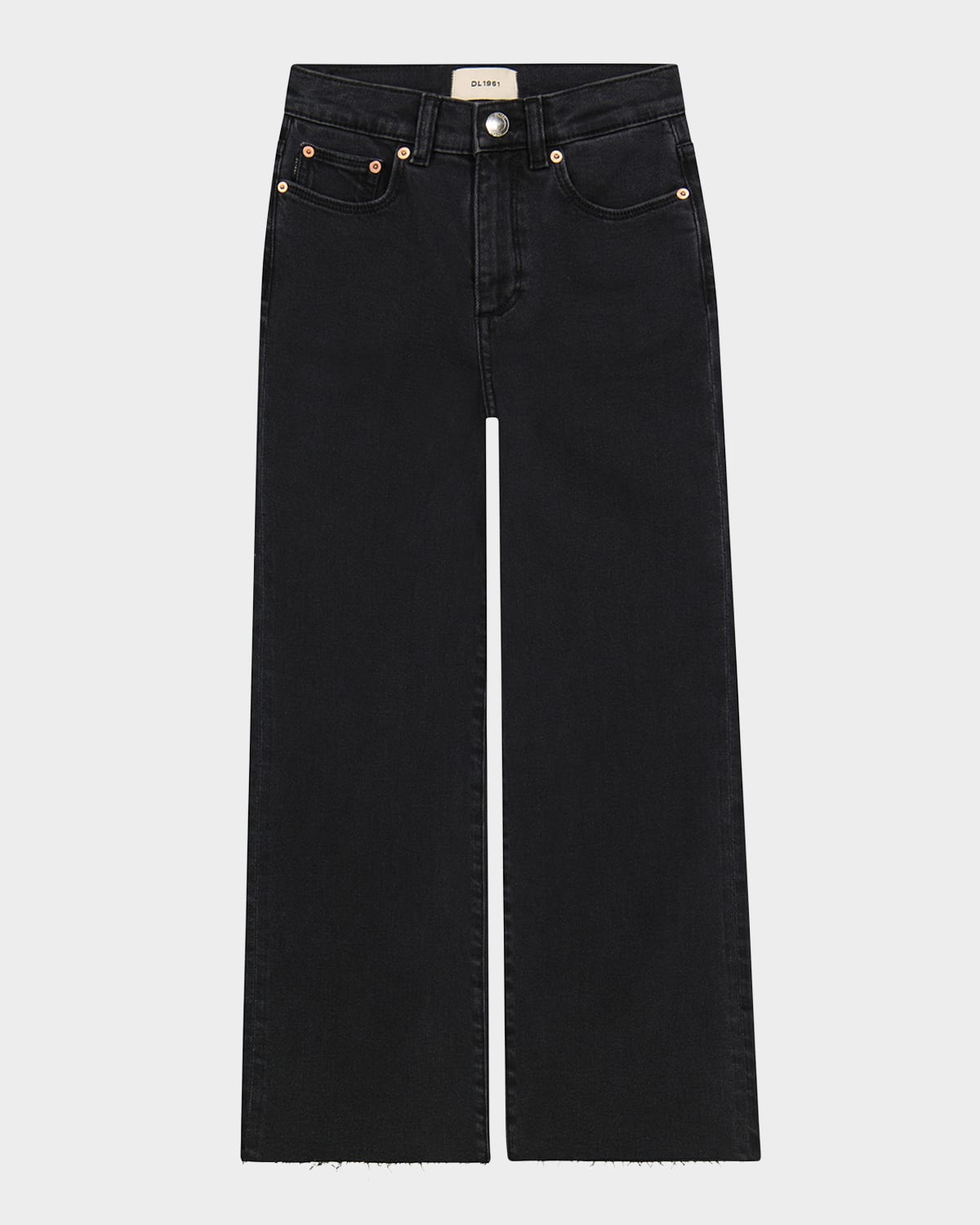 Dl1961 Girl's Lily Wide Leg Raw Edge Jeans In Nightshade