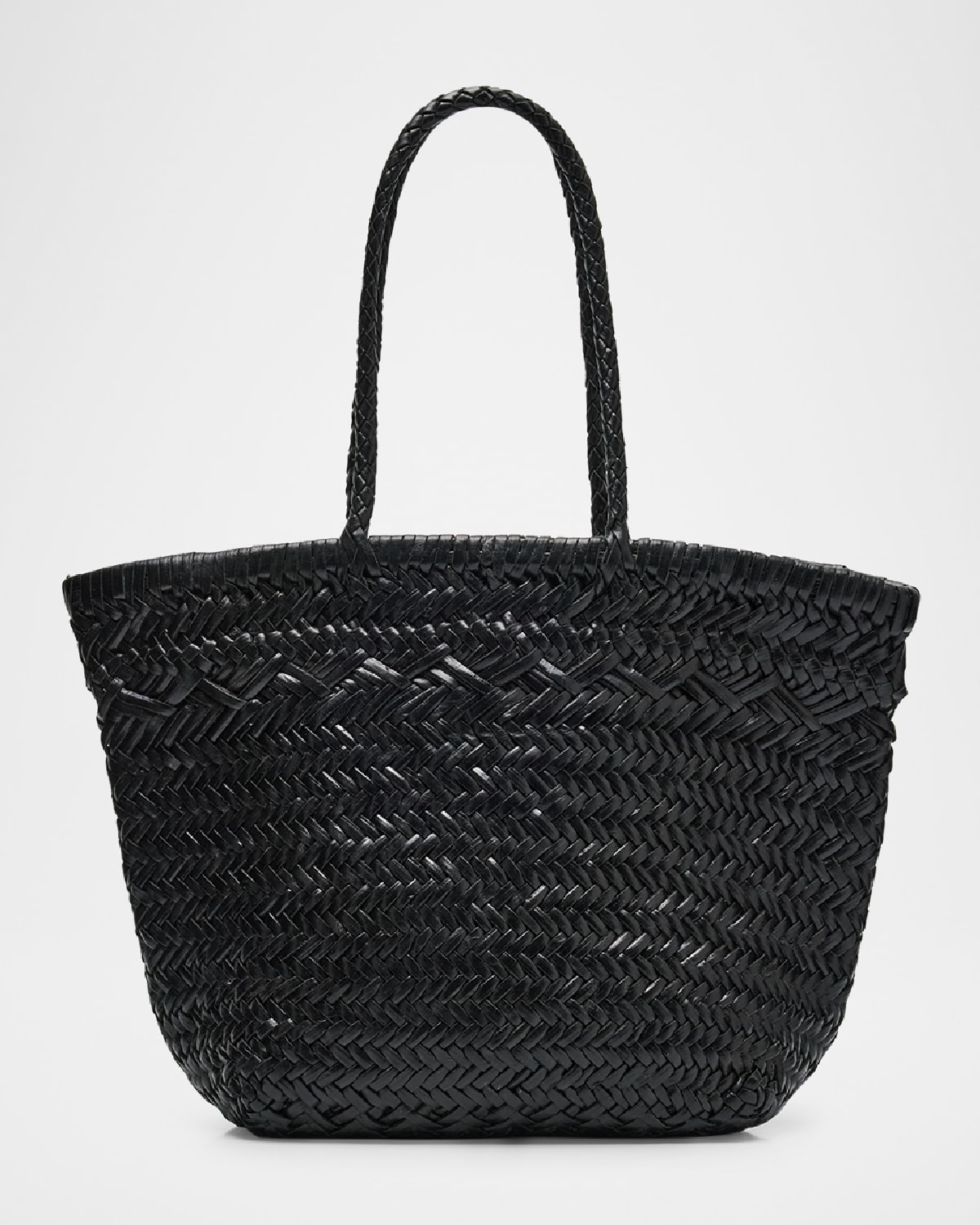 Easton Small Woven Leather Tote Bag