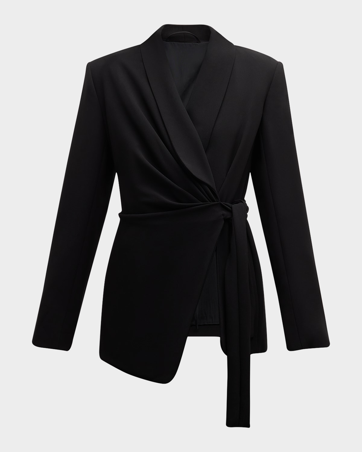 Shop Max Mara Comma Wrap Blazer Jacket In Black
