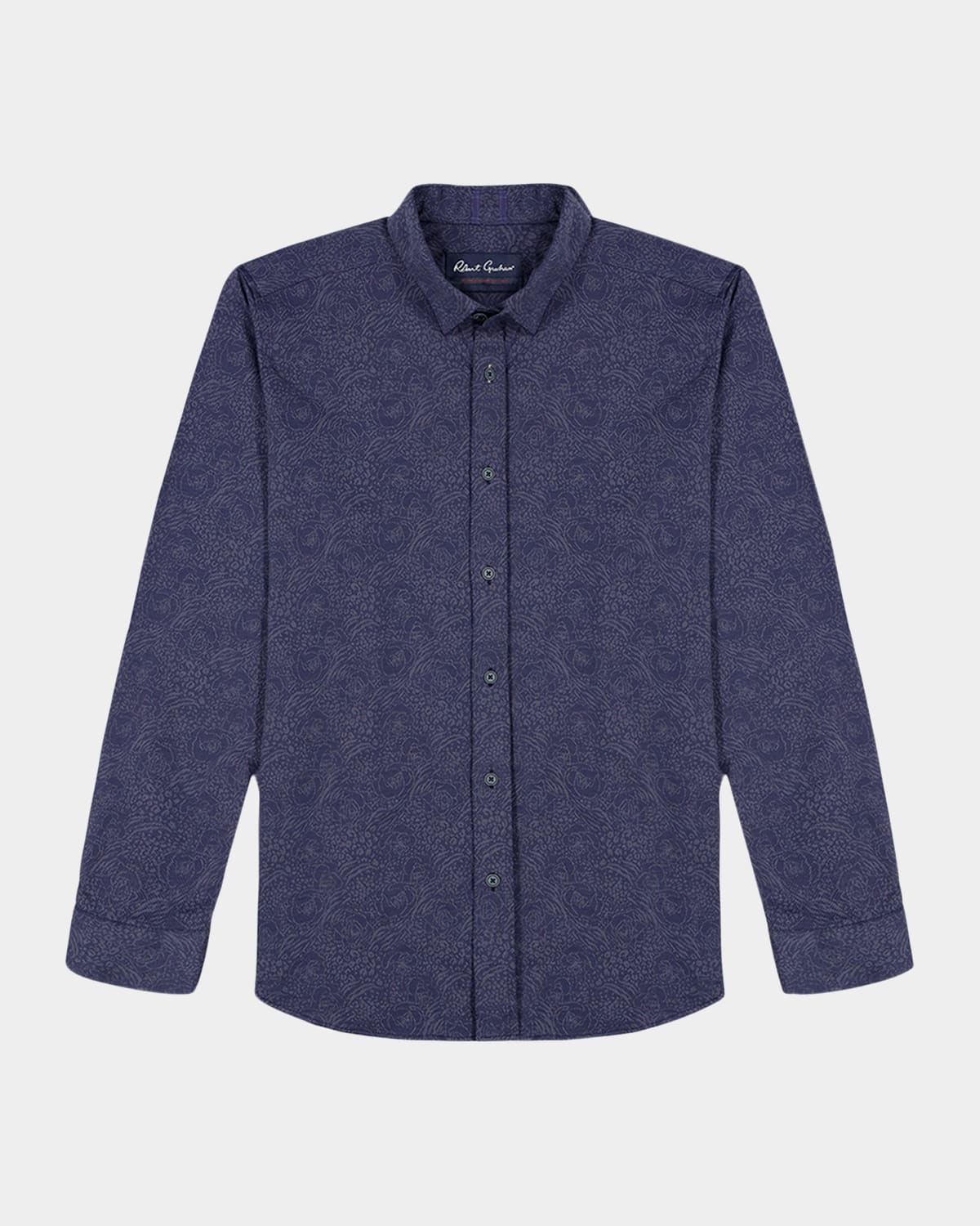 Robert Graham Kelvin Jacquard Floral Knit Button Down Shirt In Blue