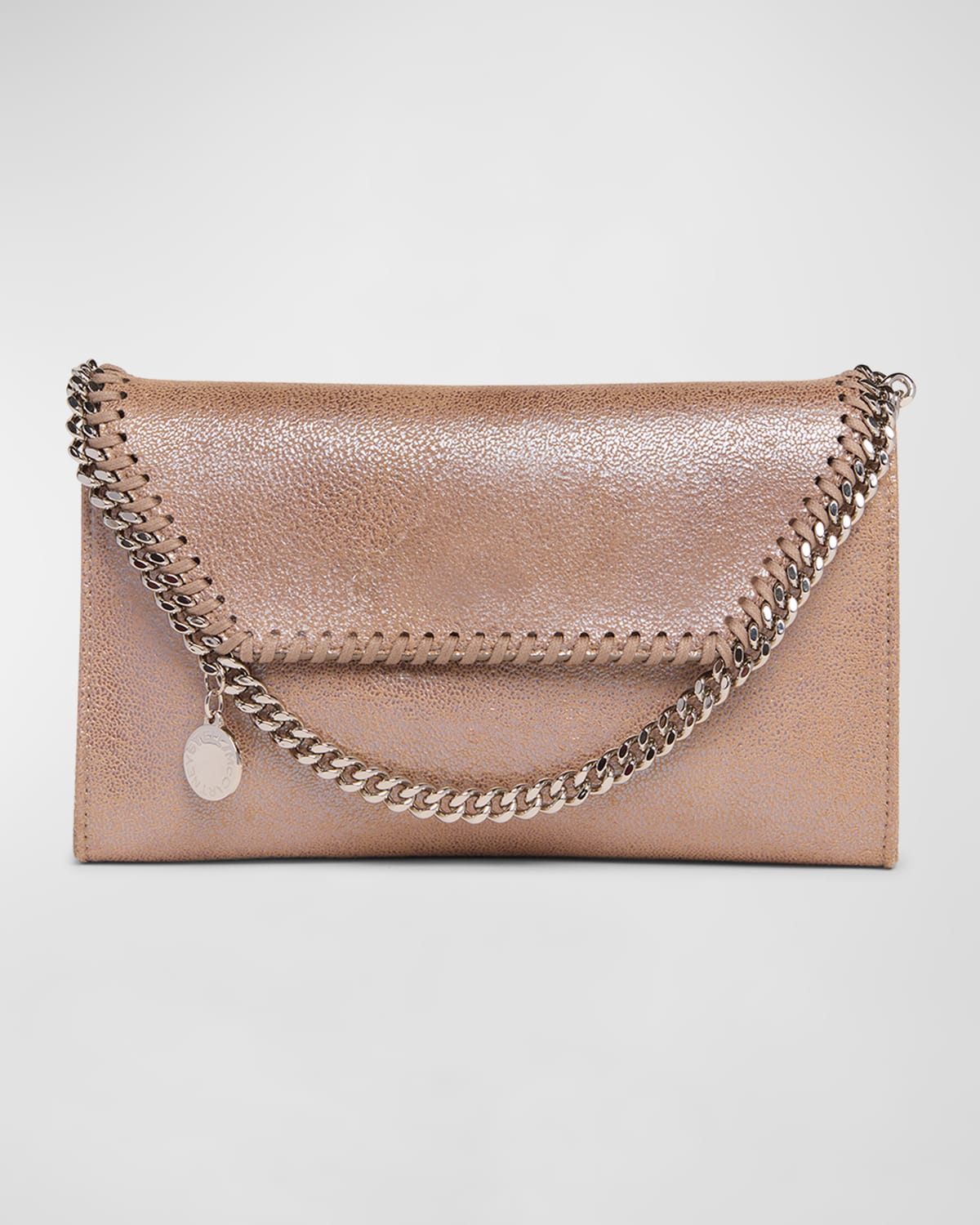 Stella Mccartney Falabella Mini Shiny Recycled Vegan Leather Crossbody Bag In Gipsy Red