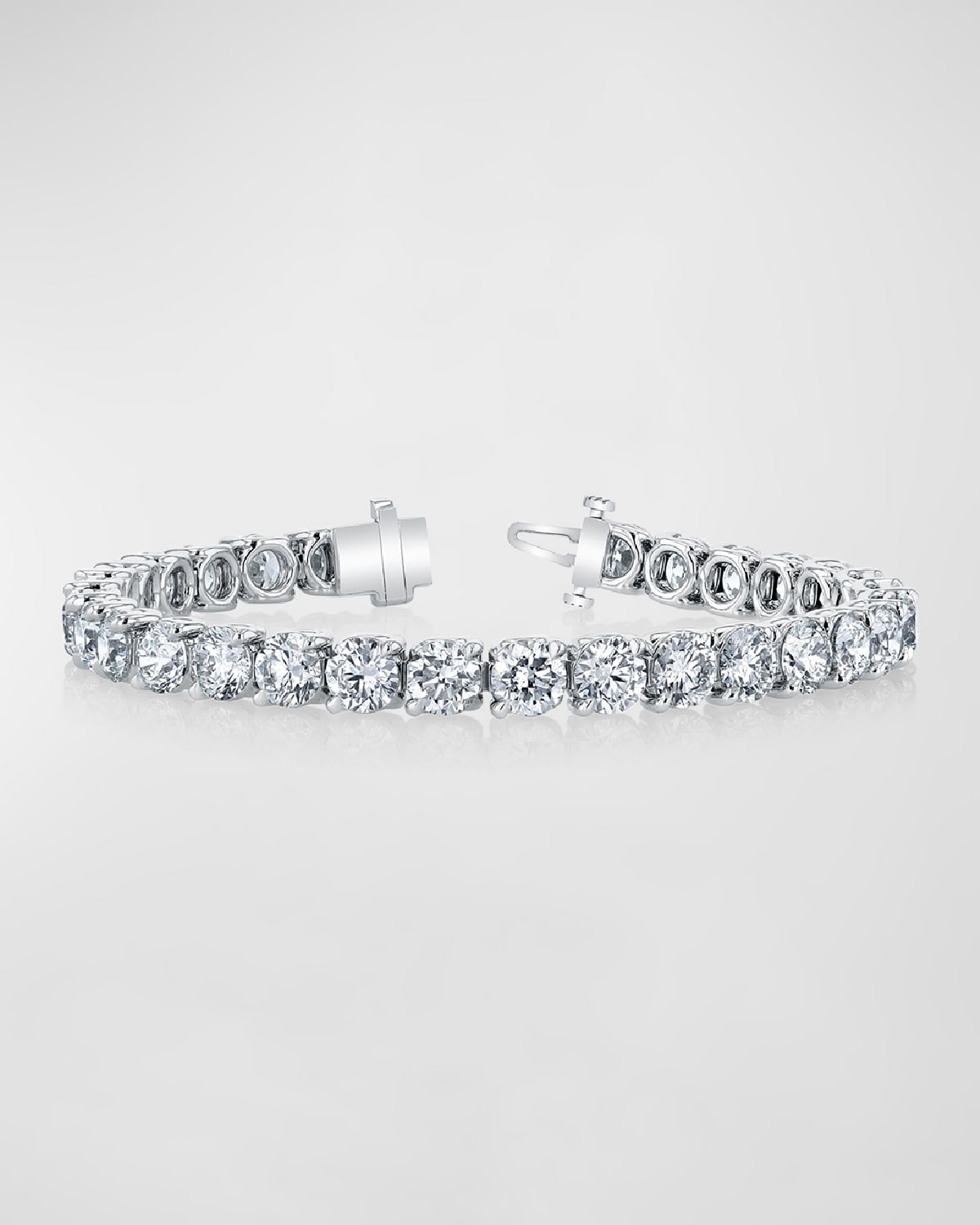 Platinum Round-Cut Diamond Buttercup Tennis Bracelet, 5.75tcw, 7"L