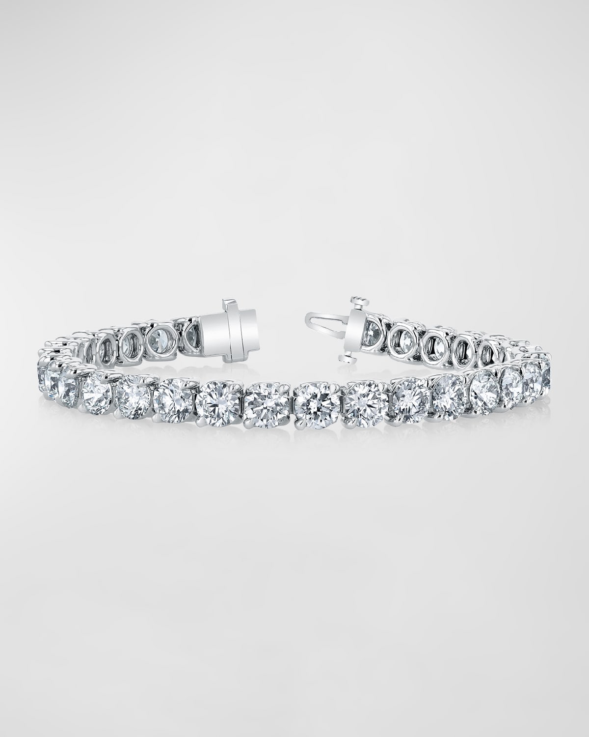 Platinum Round-Cut Diamond Buttercup Tennis Bracelet, 10.00tcw, 7"L