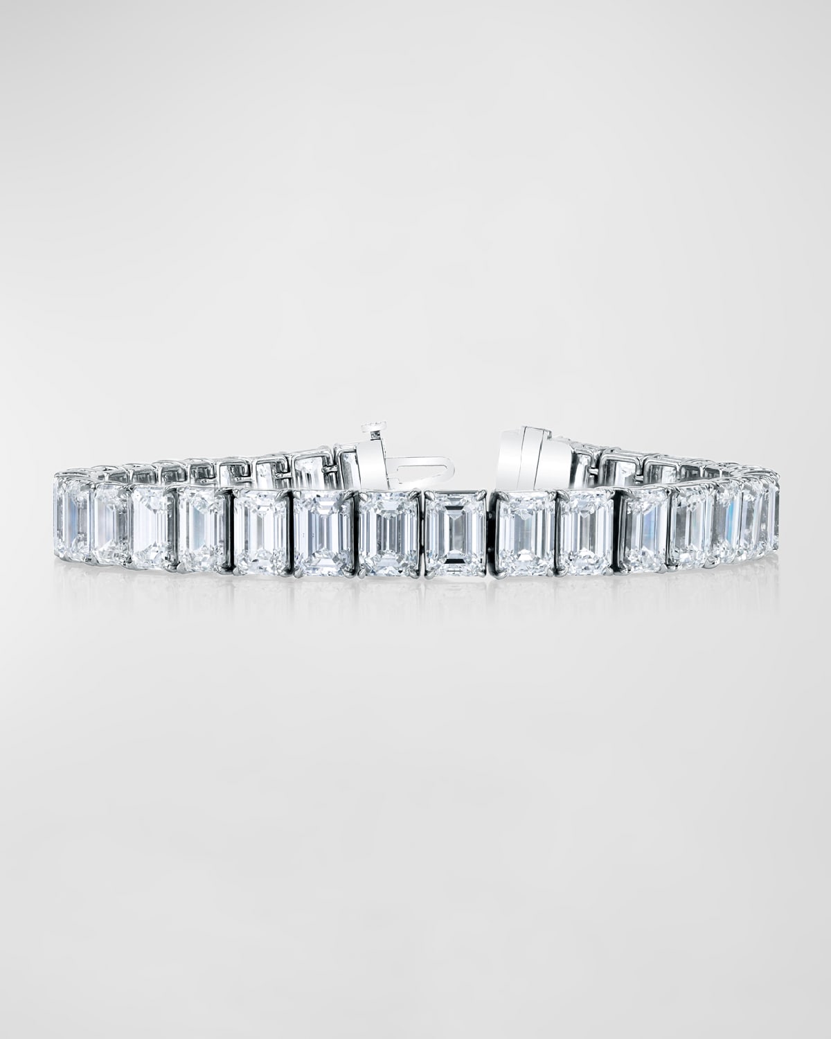 Platinum North-South Prong-Set Diamond Tennis Bracelet, 7.90tcw, 7"L