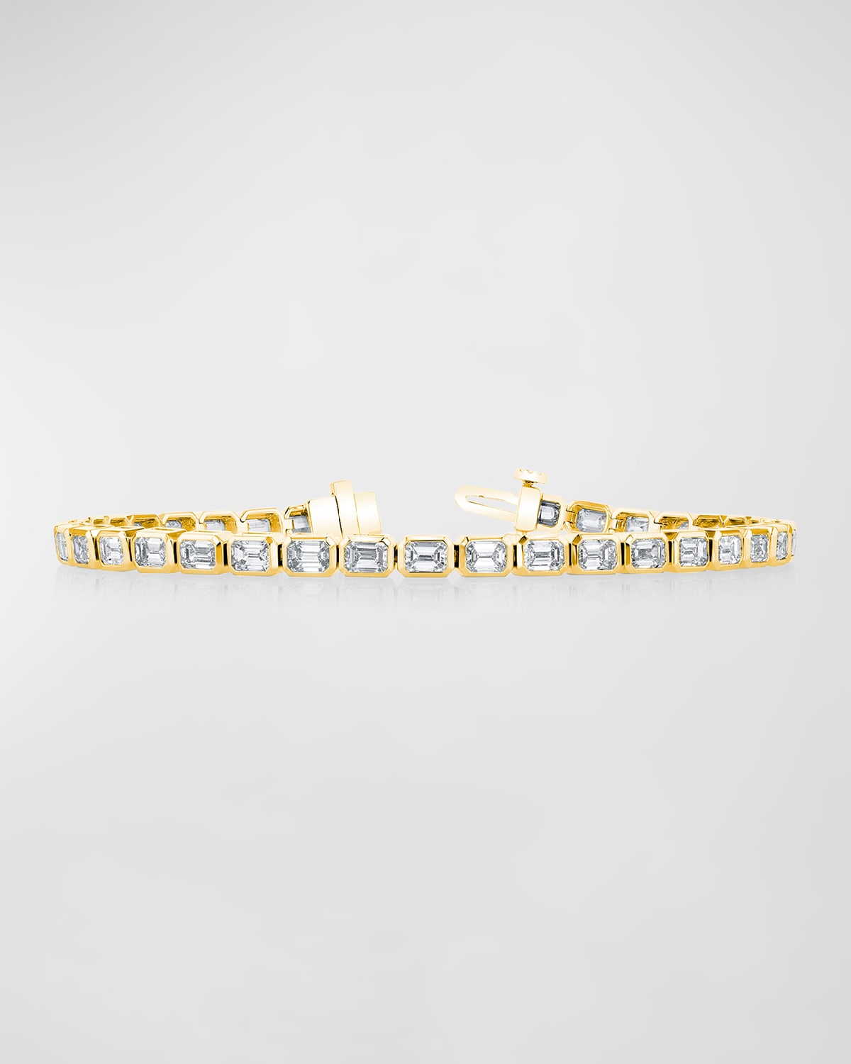 18K Gold East-West Prong-Set Diamond Tennis Bracelet, 7.40tcw, 7"L