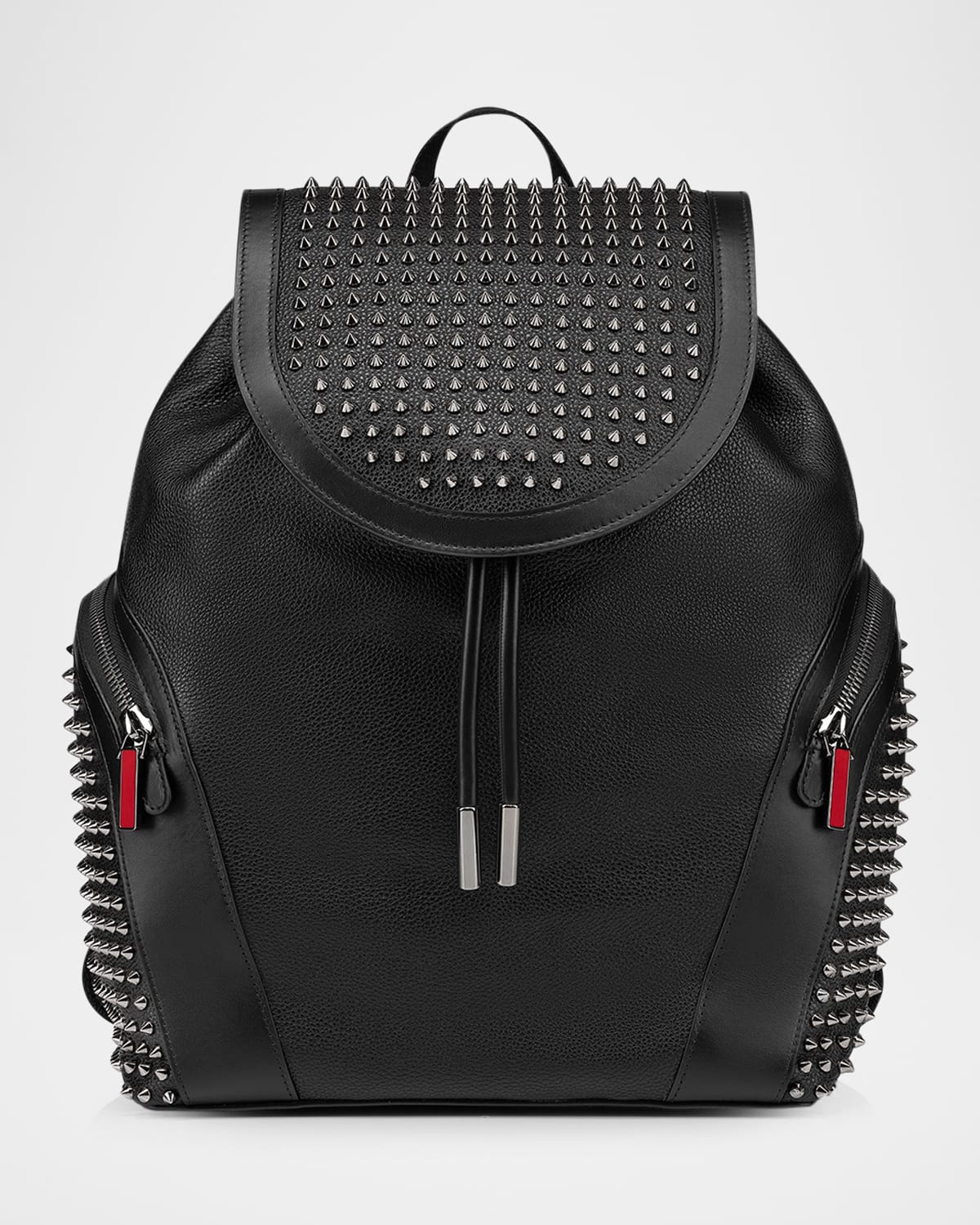 Christian Louboutin Men's Funky Spikes Leather Backpack In Black Gunmetal
