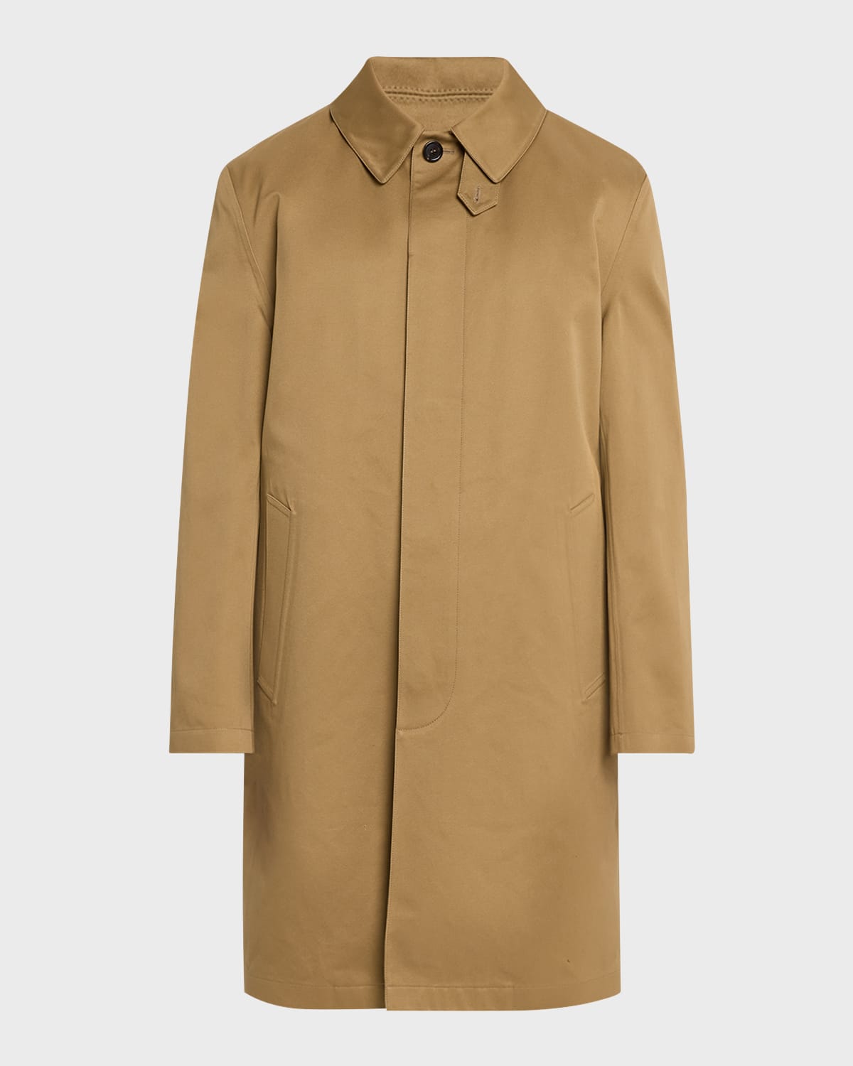 Saint Laurent Men's Mac Gabardine Coat In Beige
