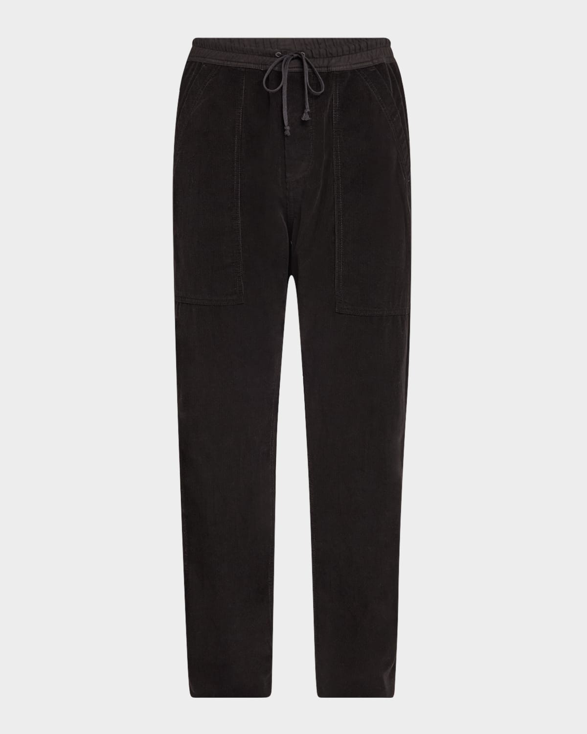 Saint Laurent Men's Corduroy Drawstring Trousers In Grey