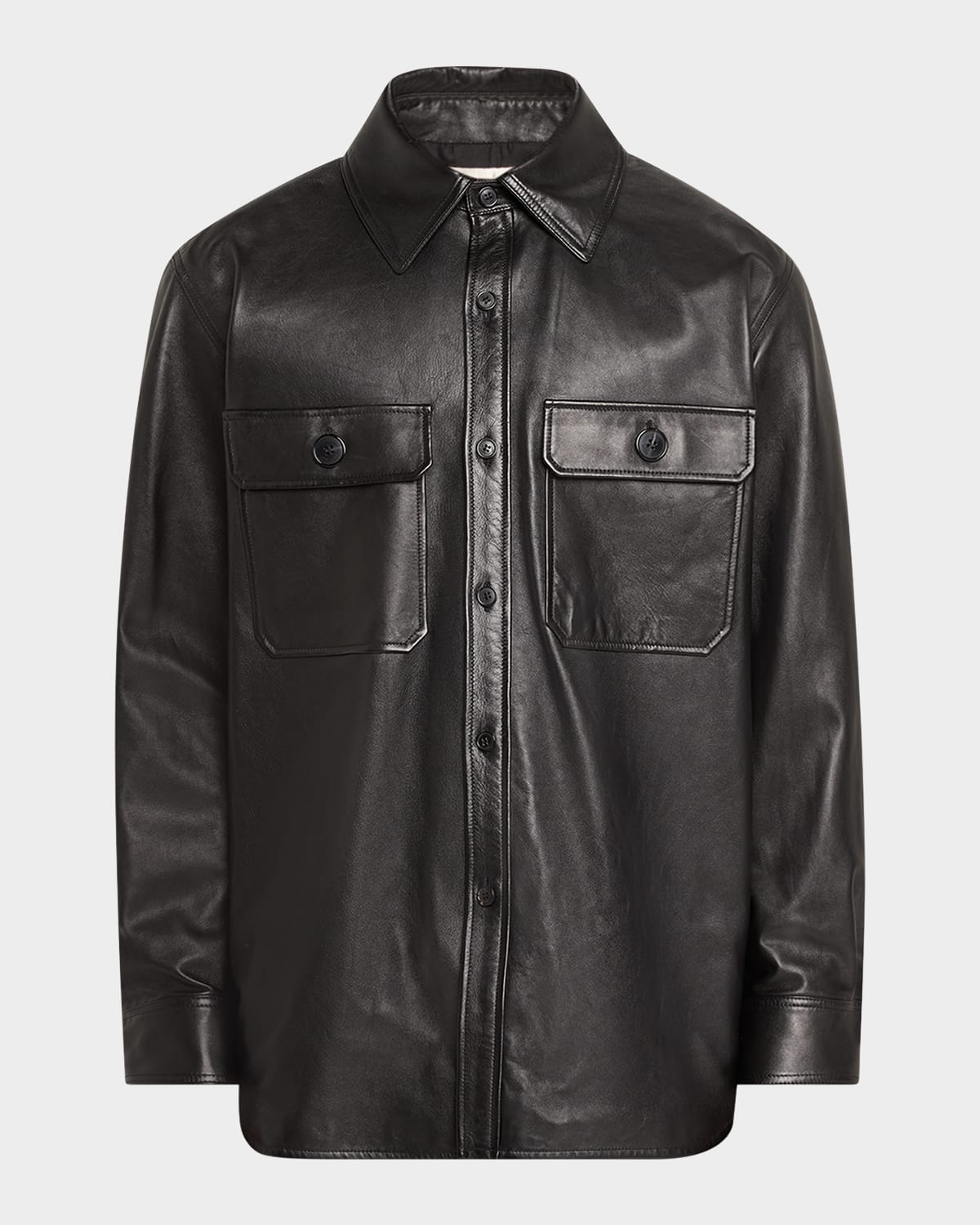 Men's 2-Pocket Leather Overshirt