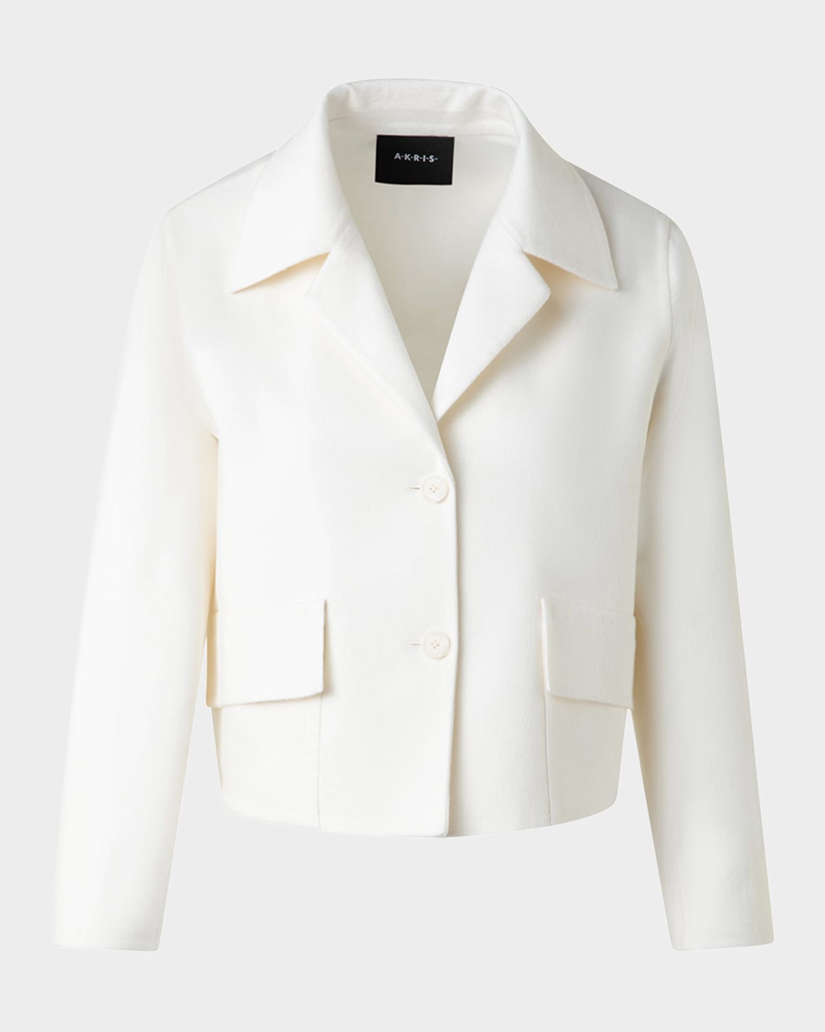 Akris Wes Short Cashmere Double-face Jacket In Ecru