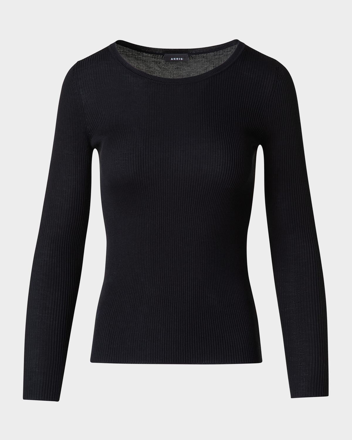 Akris Fitted Rib-knit Sweater In Black