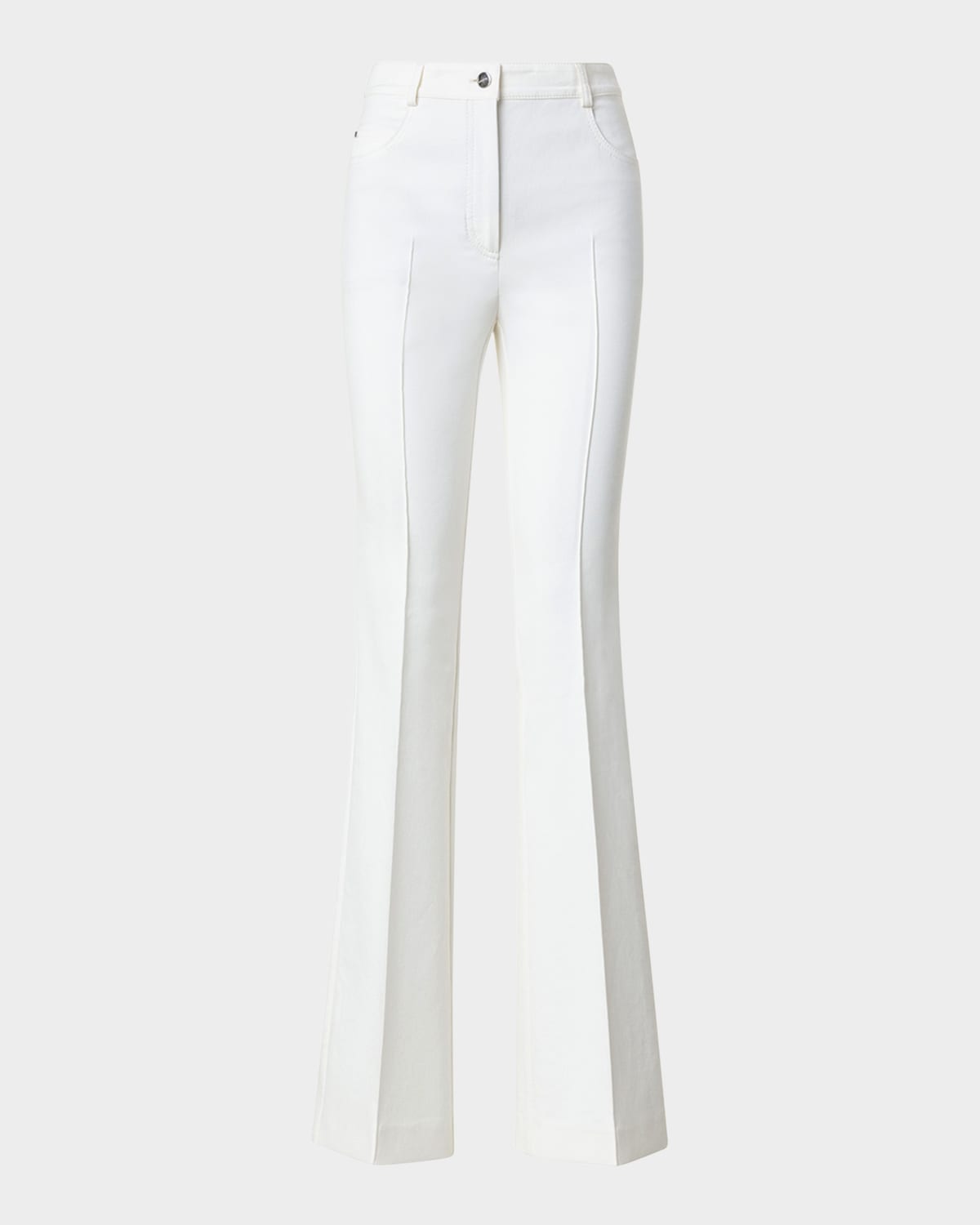 Shop Akris Farid Bootcut Stretch Double Face Pants In Ecru