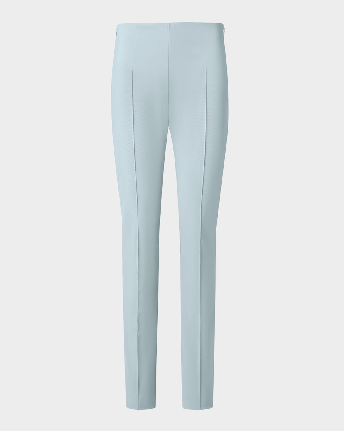 Akris Chris Conical-leg Crepe Pants In Stone Blue