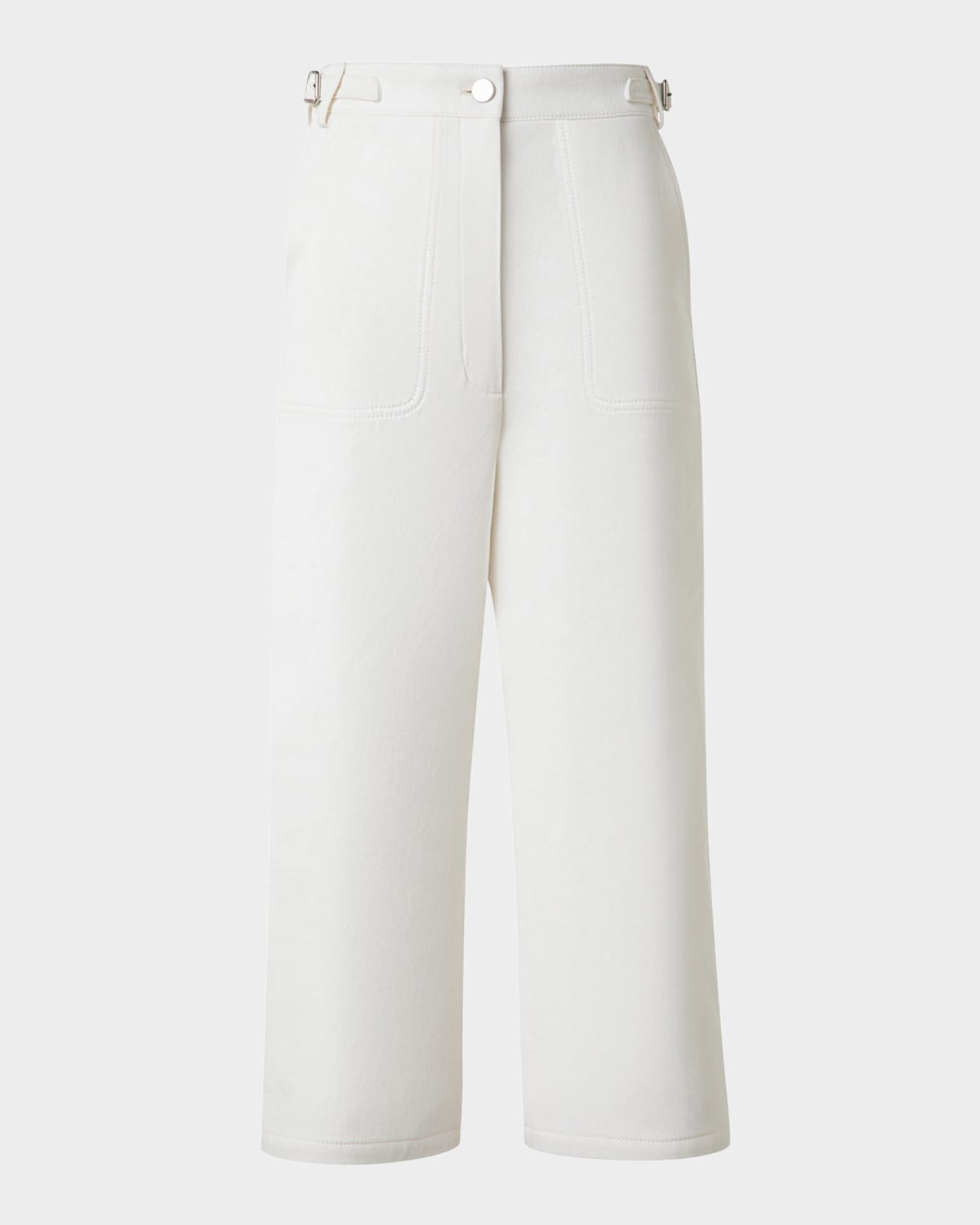 Shop Akris Finn Long Bermuda Denim Shorts In Ecru