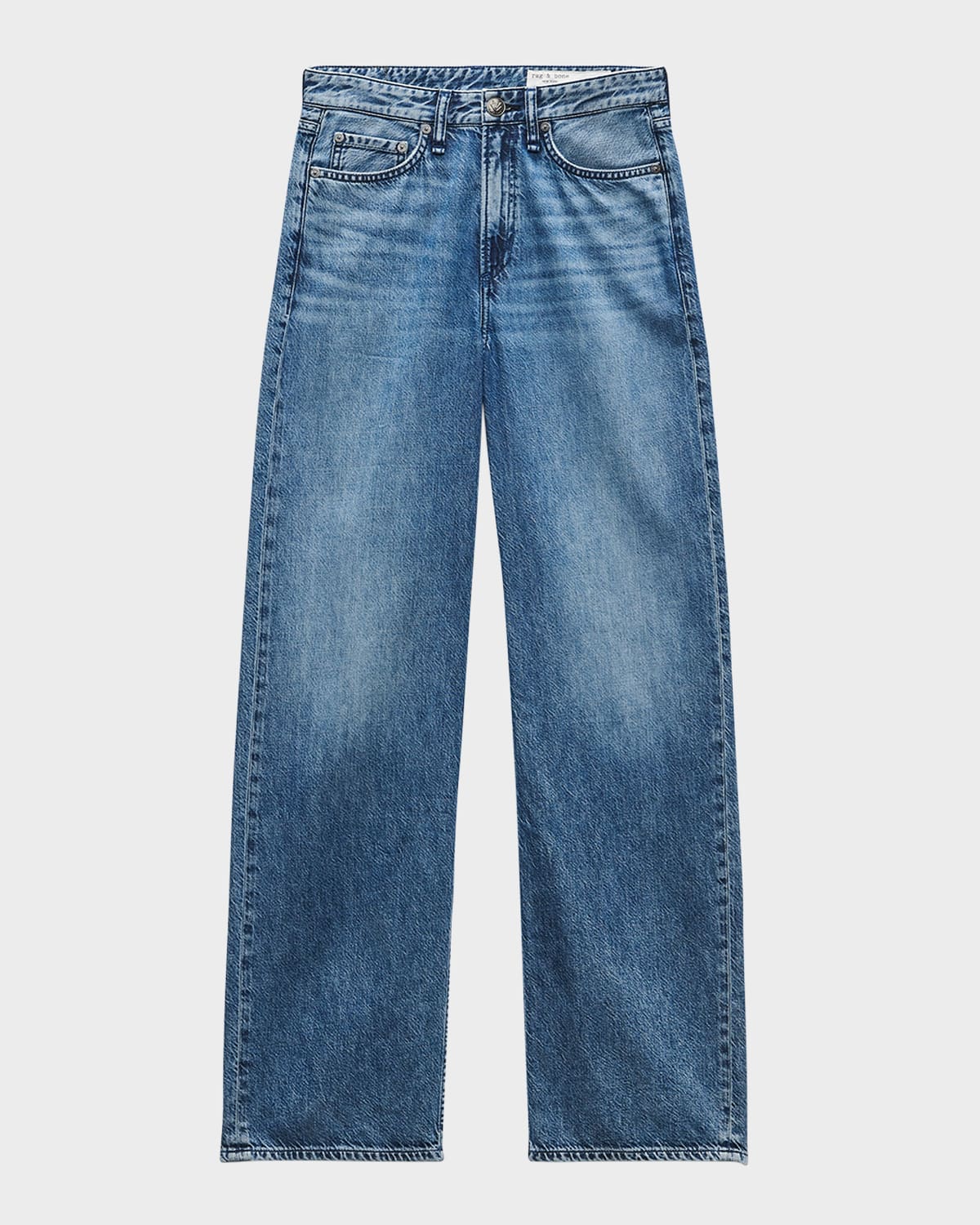 Rag & Bone Lori Mid-rise Dark Wash Wide Leg Jean In River