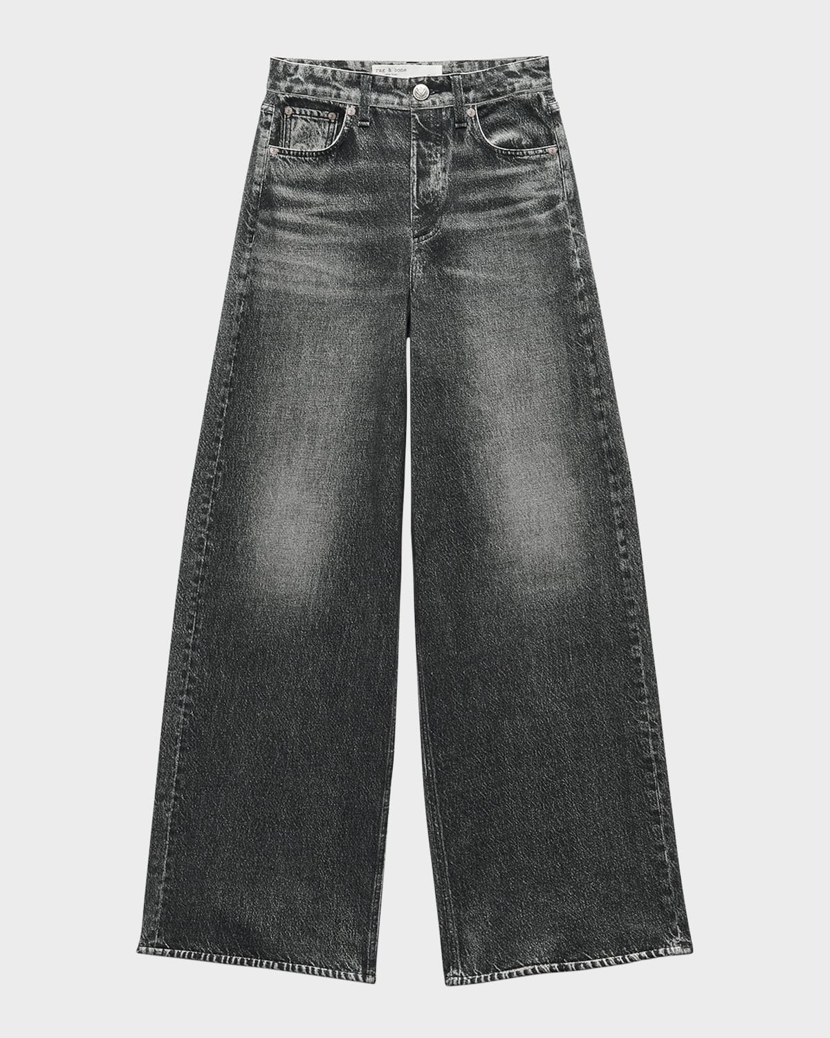 Rag & Bone Miramar Sofie High Waist Cotton Terry Sweatpant Jeans In Washed Bla