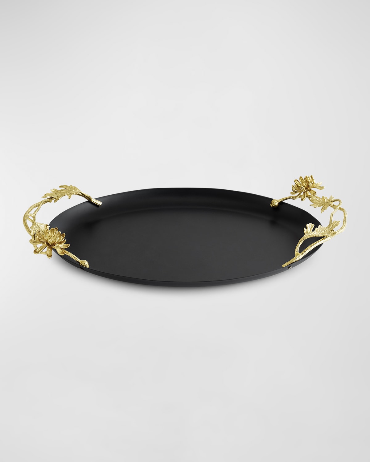 Michael Aram Dahlia Oval Tray In Blackgold