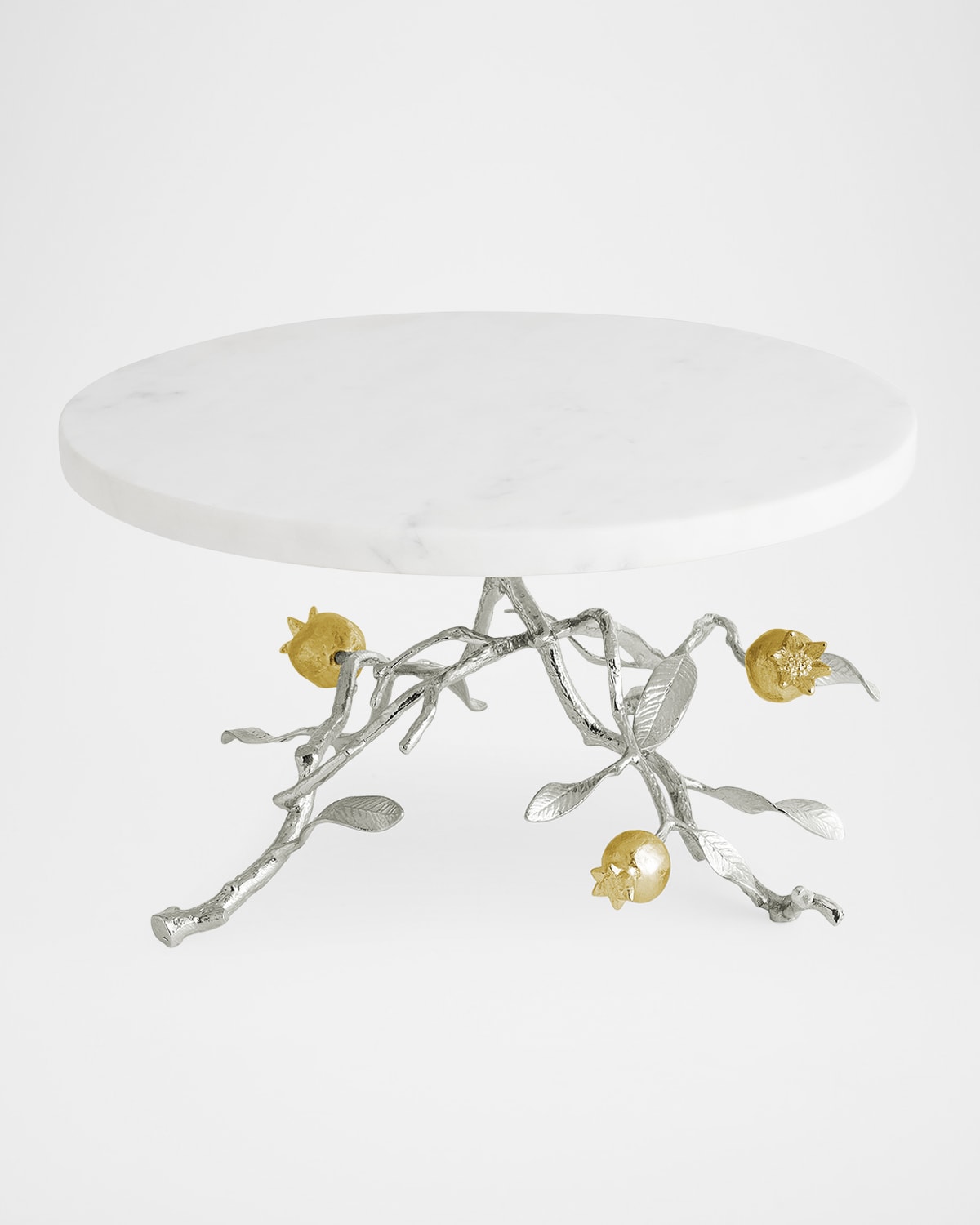 Michael Aram Pomegranate Silver & Gold Cake Stand With 24k Goldplate In Silver And Gold