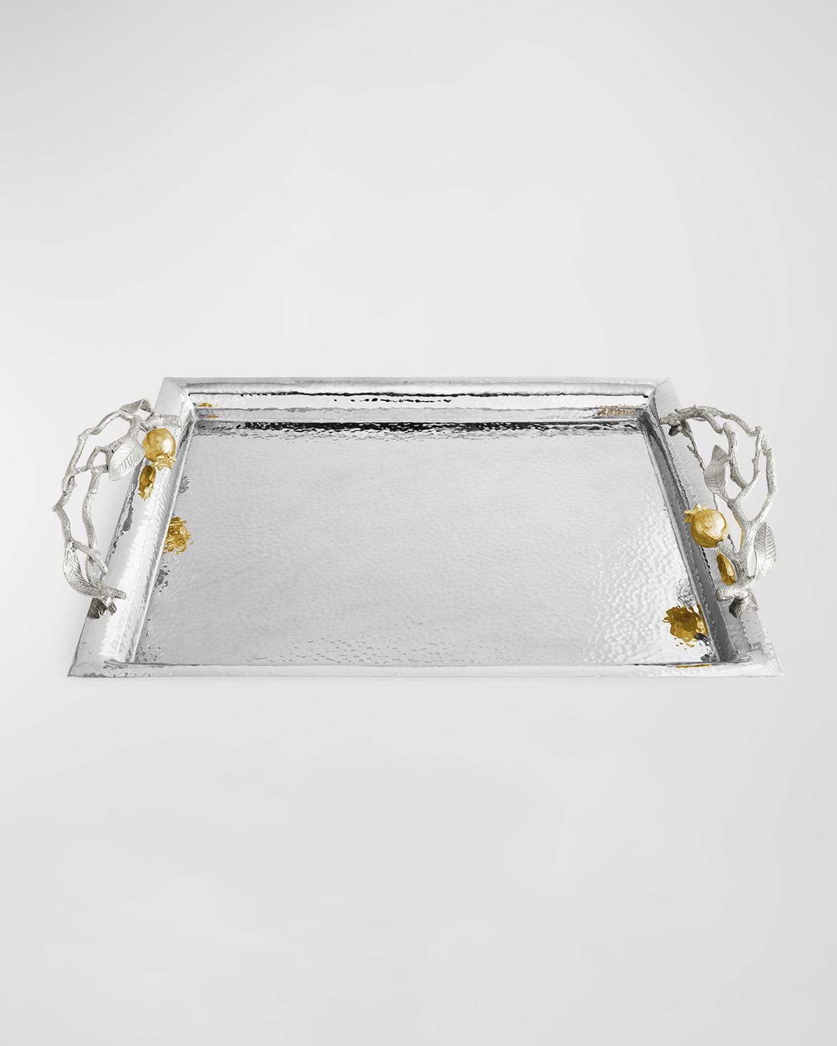 Michael Aram Pomegranate Silver And Gold Tone Serving Tray In Silver And Gold