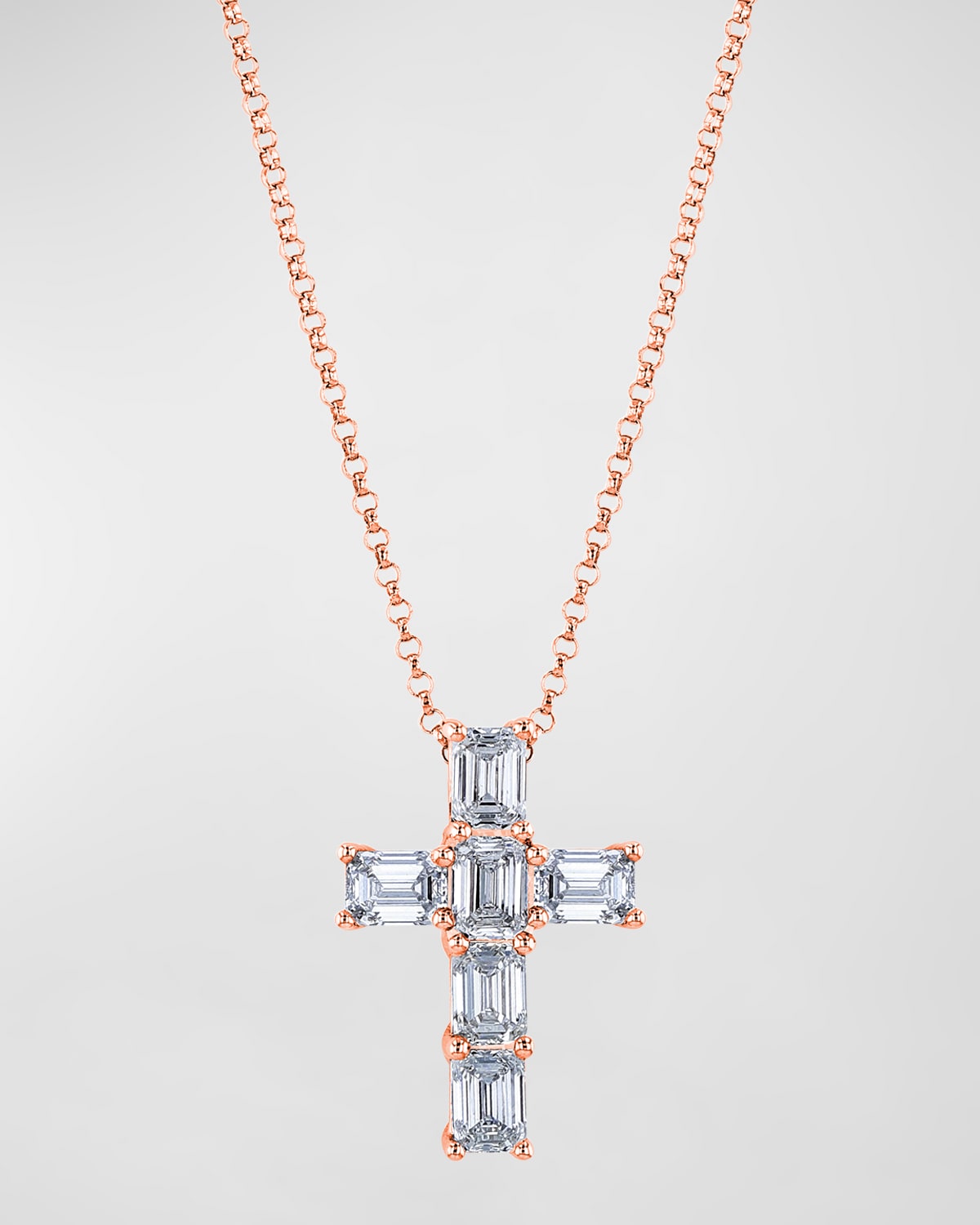18K Gold East West Bezel Set Emerald-Cut Diamond 16" Tennis Necklace, 10.00tcw