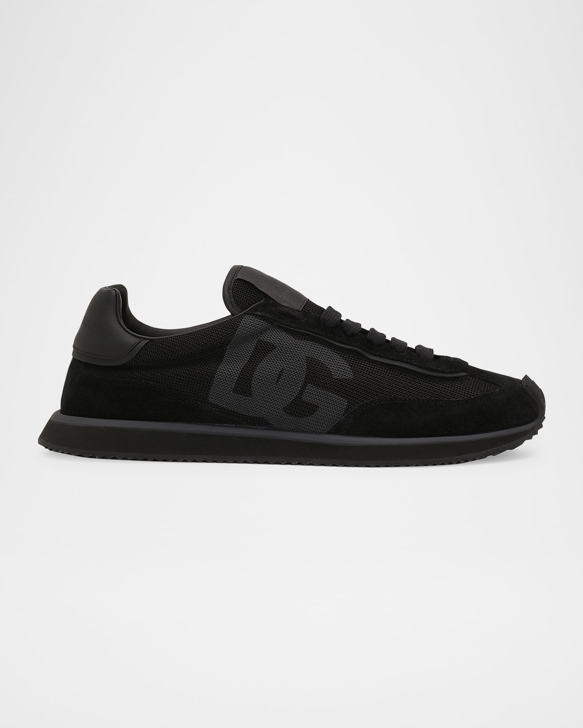 Dolce & Gabbana Low Top Sneakers Featuring Suede Accents In Nero/nero