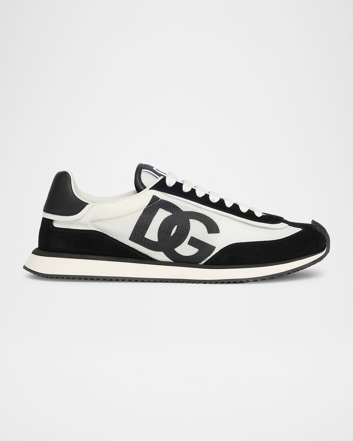 Dolce & Gabbana Mixed-material Dg Cushion Sneakers In Bia Nero