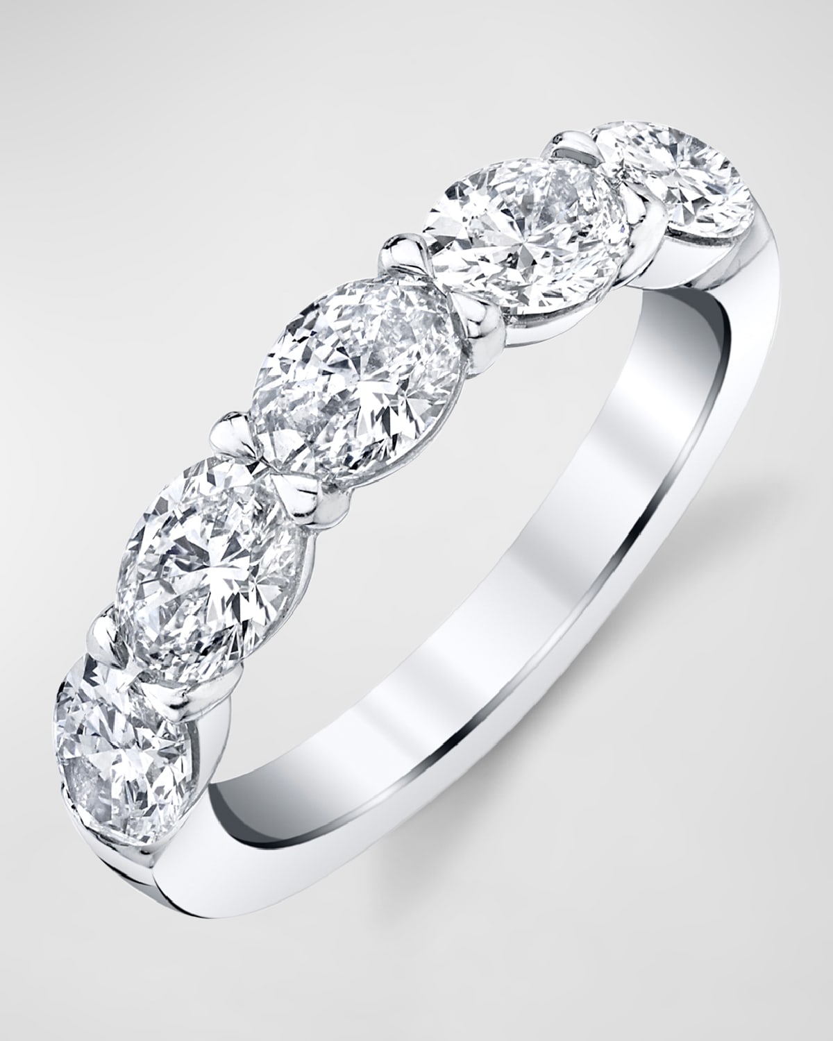 Platinum 7 Stone Band with Emerald Cut Diamonds, 2.30ct