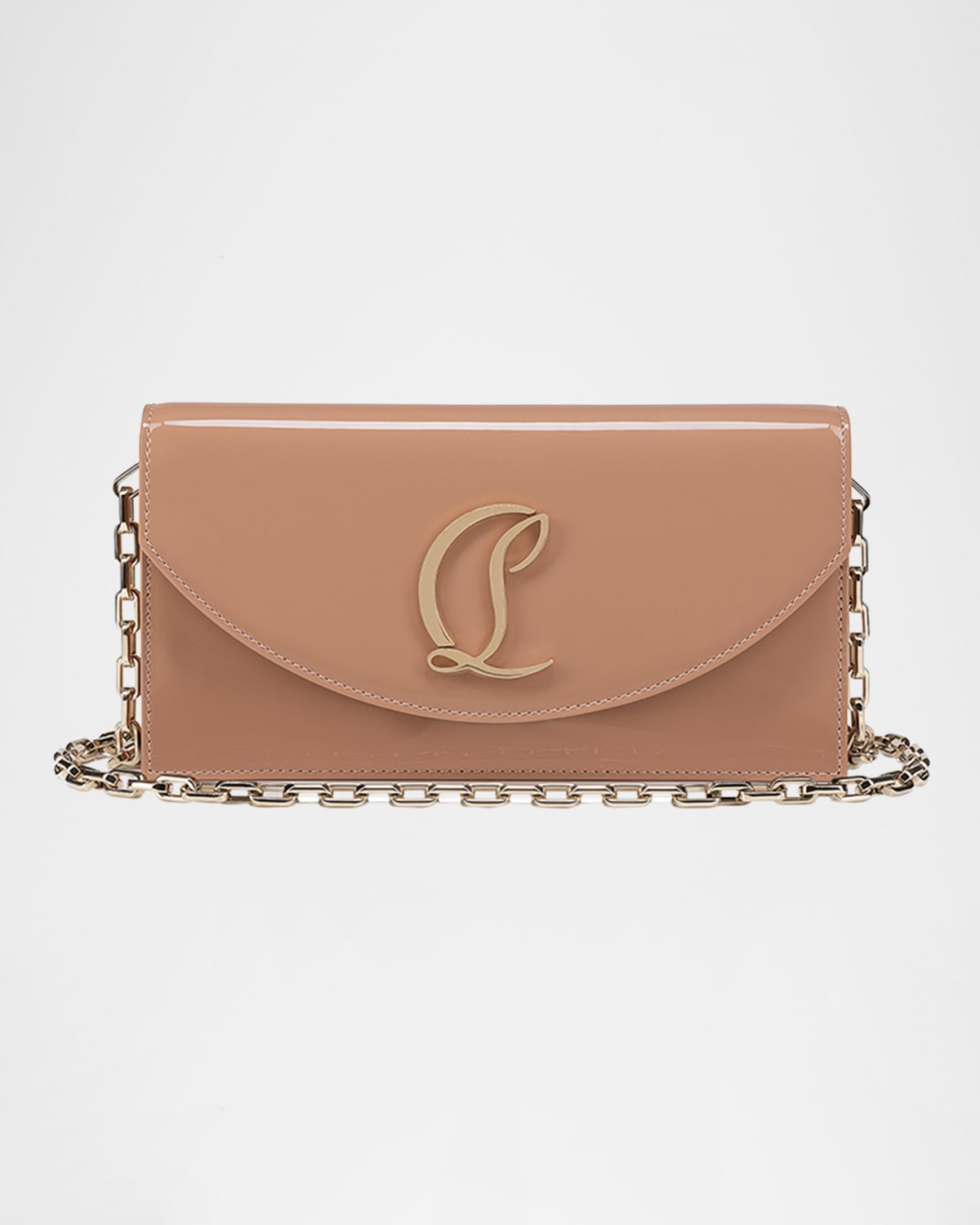 Loubi54 Flap Patent Leather Clutch Bag