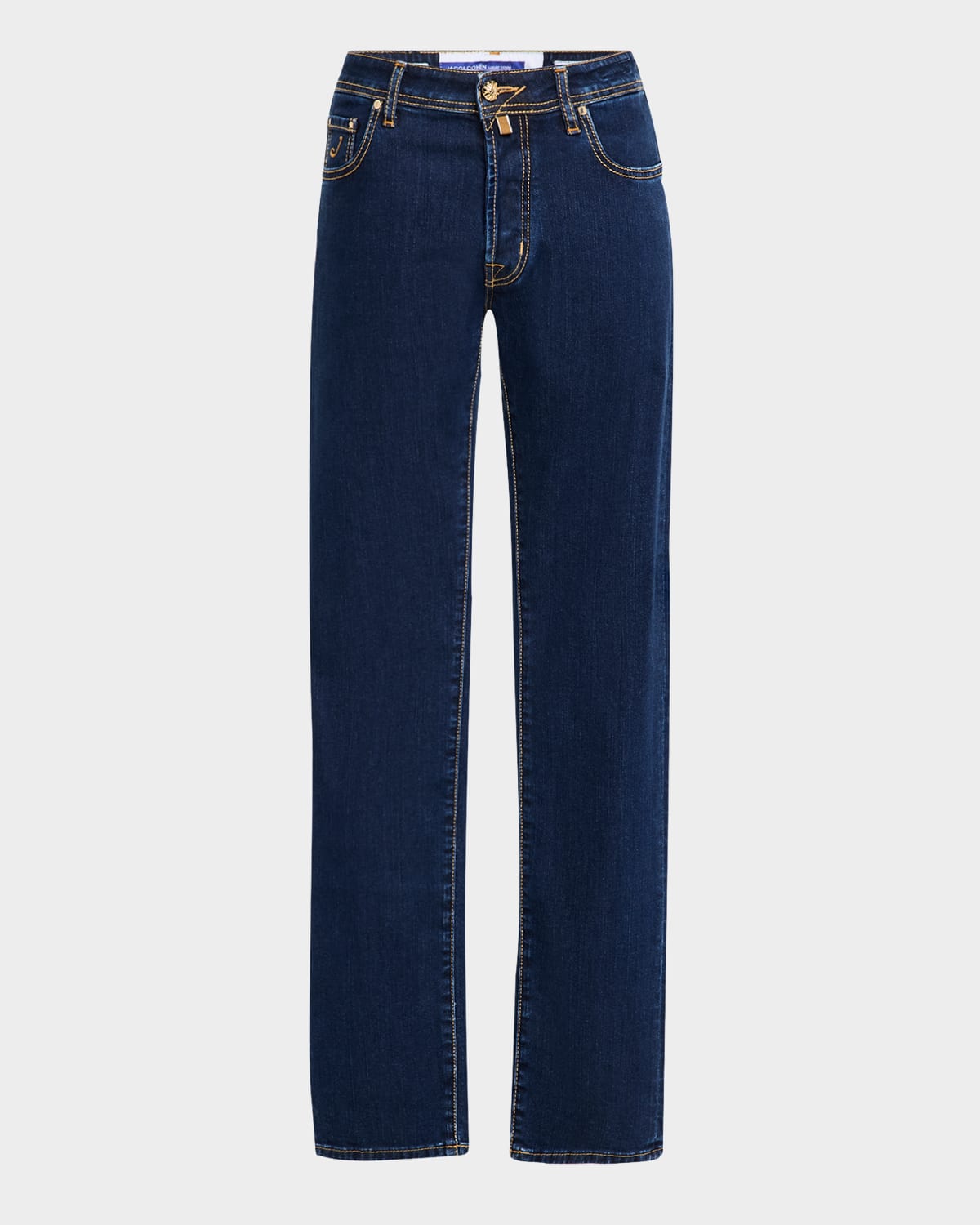 Shop Jacob Cohen Men's Bard Slim-fit Dark Wash Denim Jeans In Blue Pattern