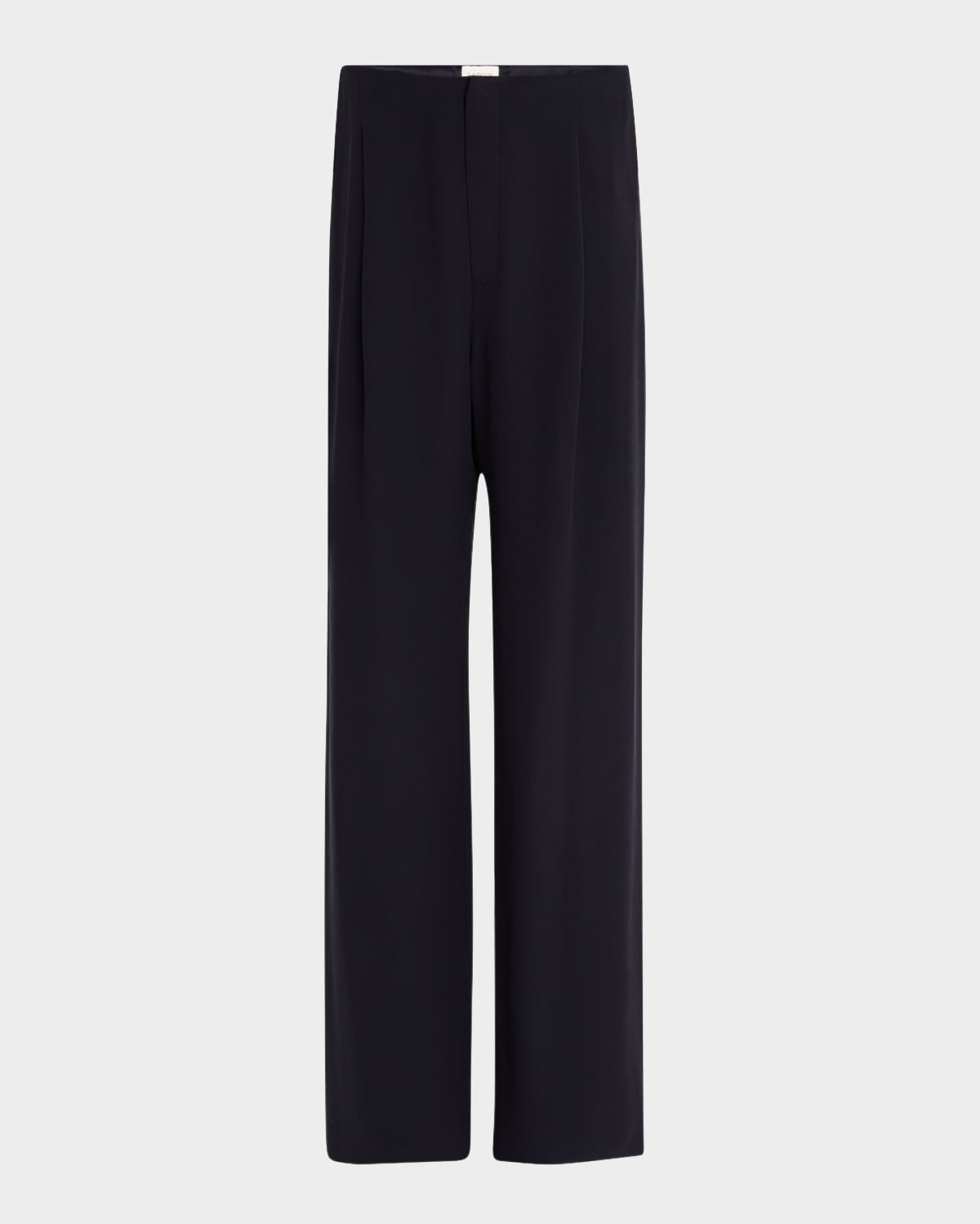 Saint Laurent Men's Fluid Silk Trousers In Blue