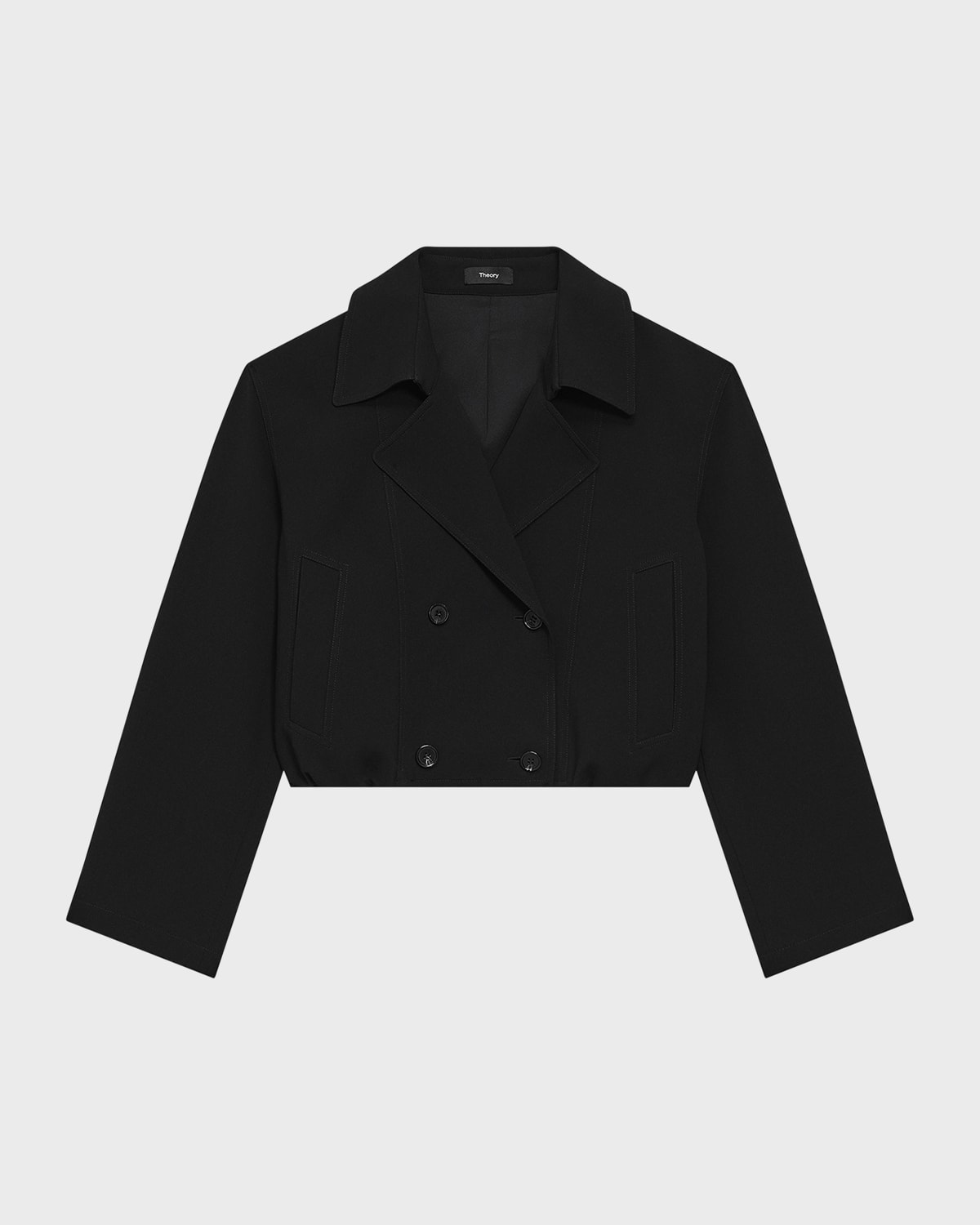 Theory Oversized Double Breasted Crop Trench Coat Smart Closet