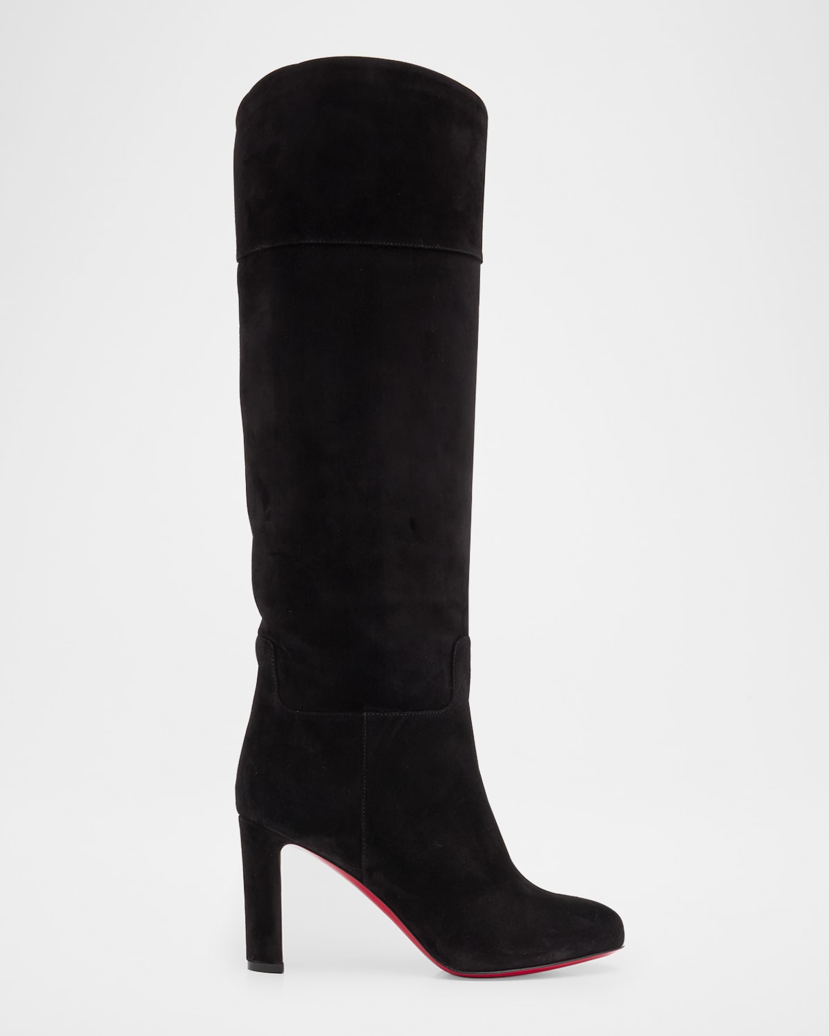 Christian Louboutin Suprabotta 85 Suede Knee Boots In Black