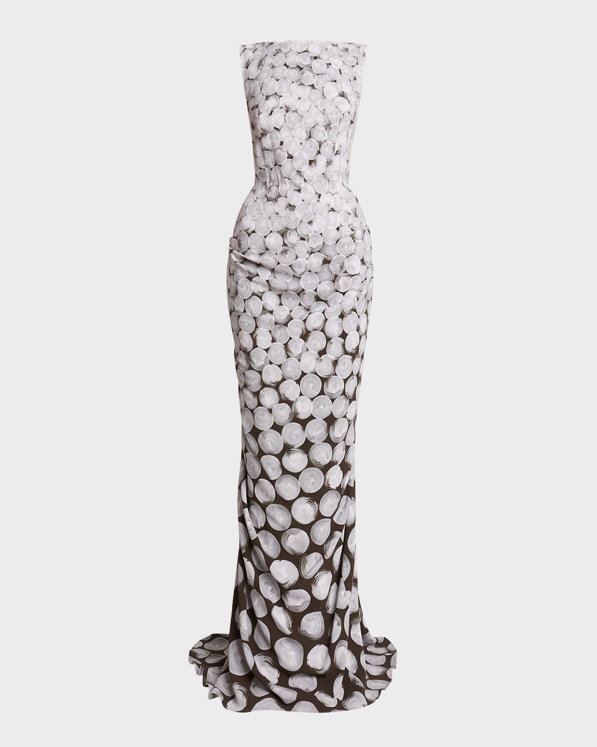 Shop Dries Van Noten Danama Sleeveless V'd Back Gown In Dark Brown
