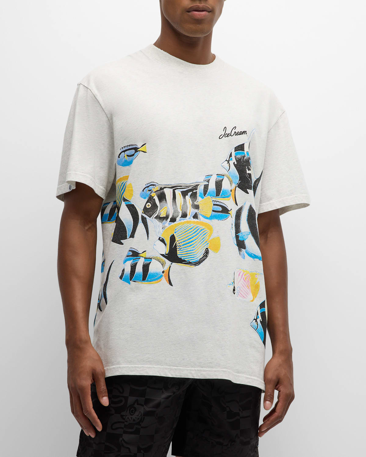 Shop Icecream Men's Fish Scale T-shirt In Light H Gray